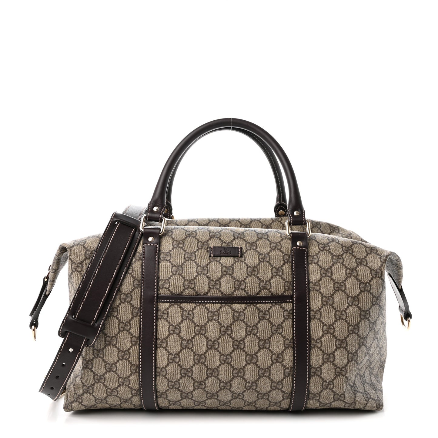 GG Plus Monogram Boston Carry On Duffle Bag Brown