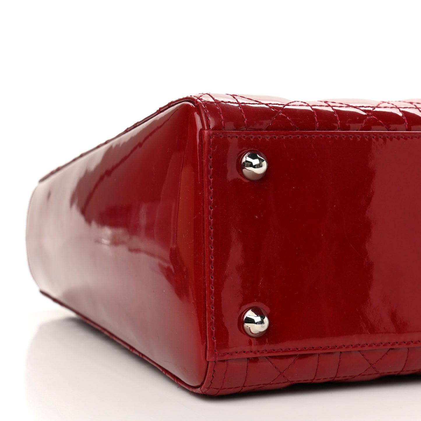 Patent Cannage Large Lady Dior Red