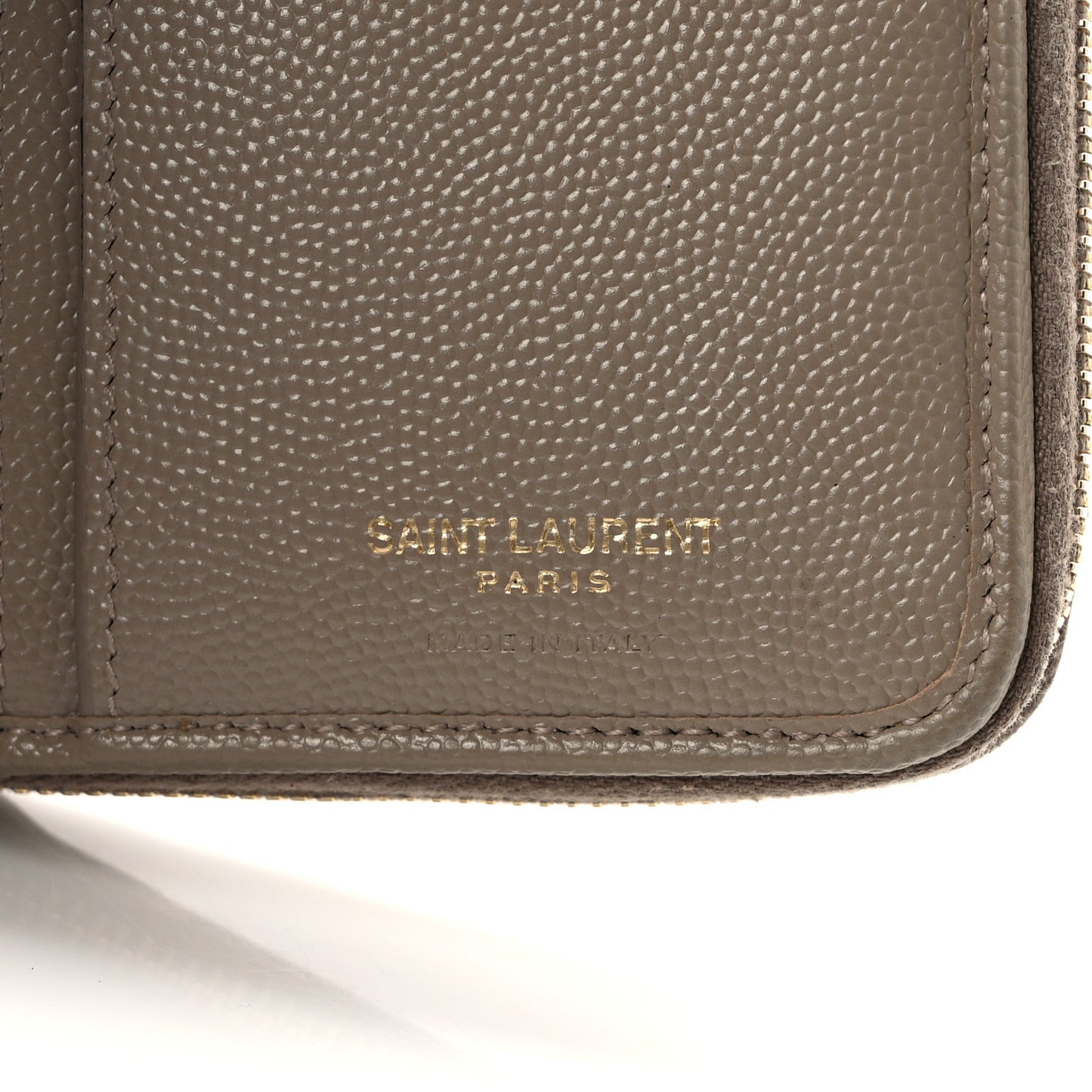 Grain De Poudre Matelasse Chevron Monogram Compact Zip Around Wallet Dark Latte