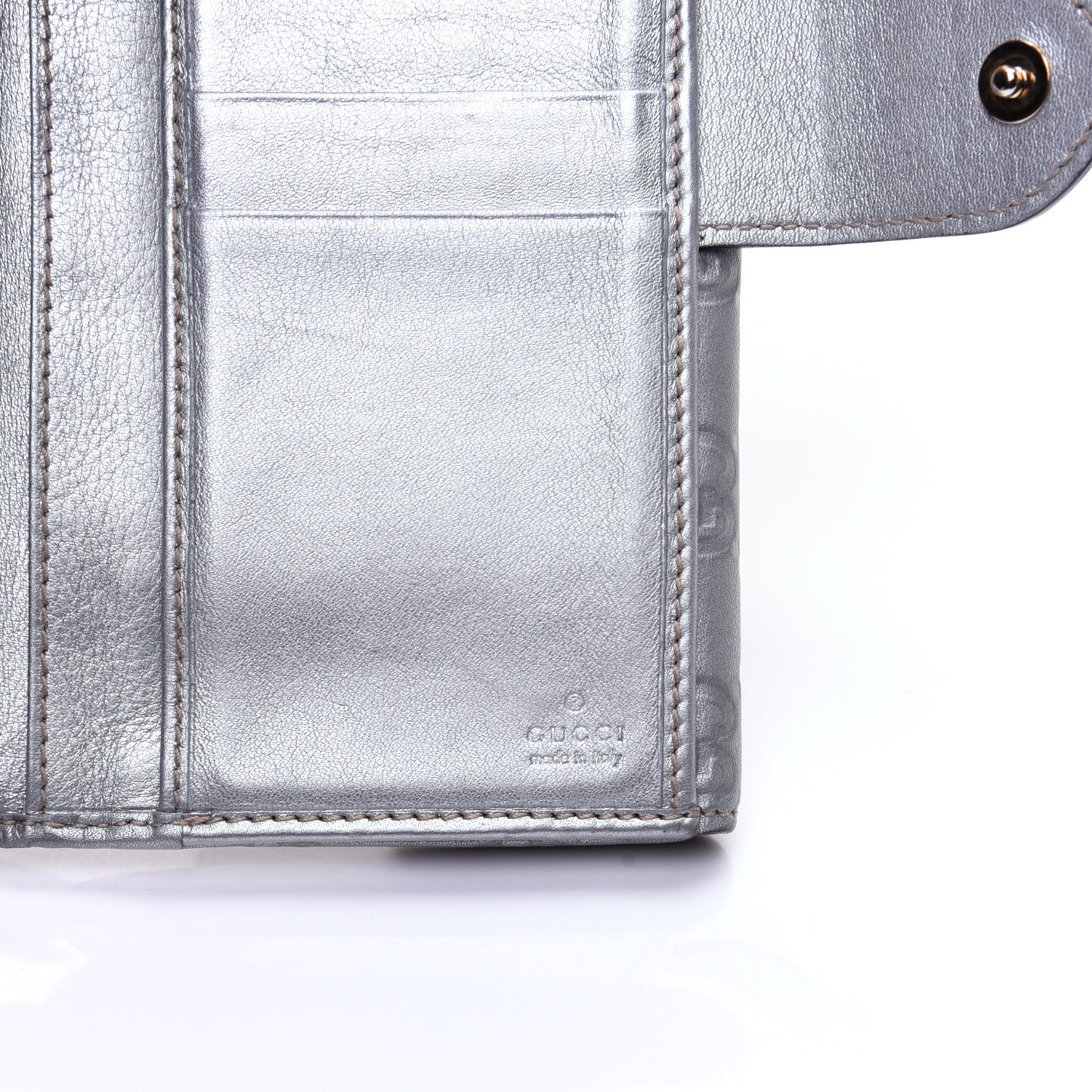 Guccissima Heart Continental Wallet Silver