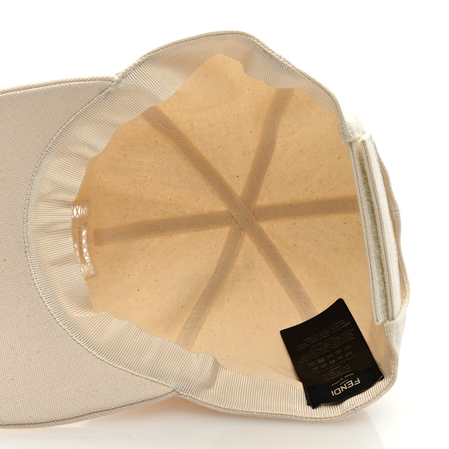Cotton FF Ajour Embroidered Baseball Hat M Natural