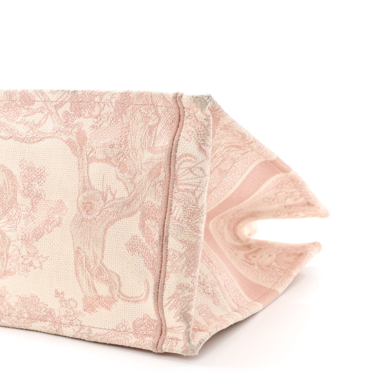 Christian Dior Canvas Embroidered Medium Dioriviera Toile De Jouy Book Tote Rose 10 of 15