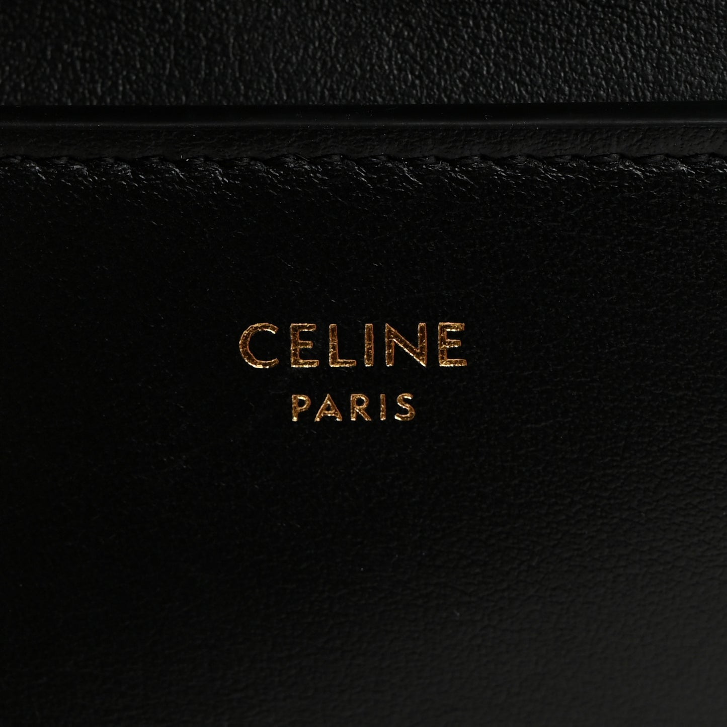 Calfskin Compact Triomphe Wallet With Coin Purse Black