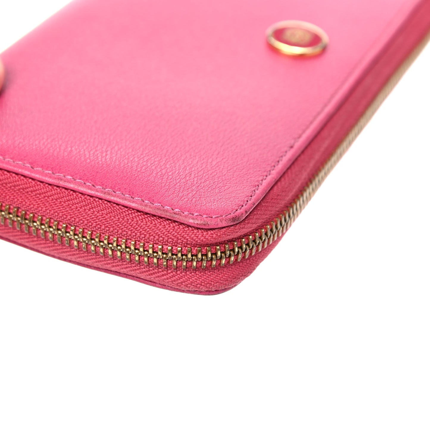 Calfskin Zip Around Wallet Pink