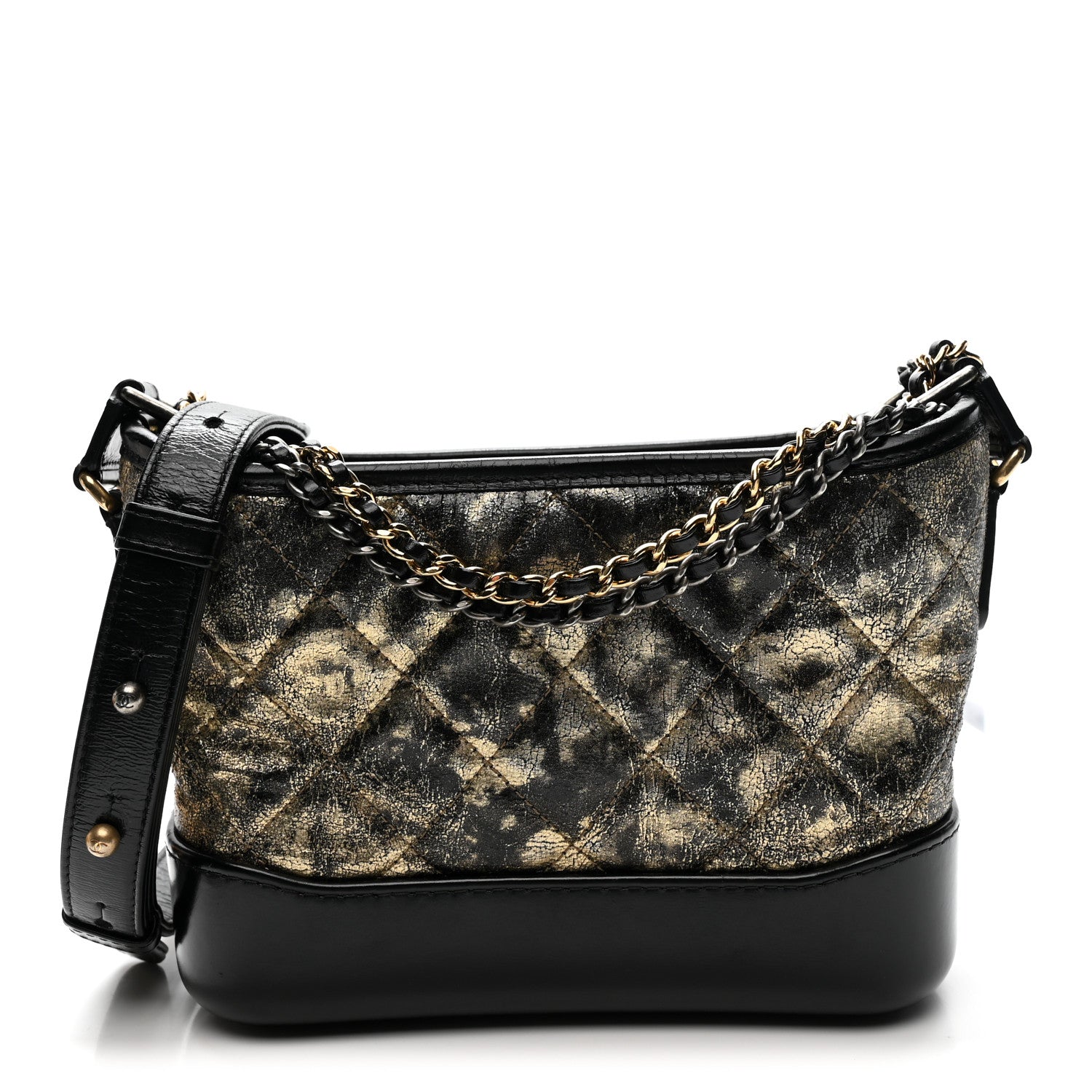 Chanel Metallic Crumpled Goatskin Quilted Small Gabrielle Hobo