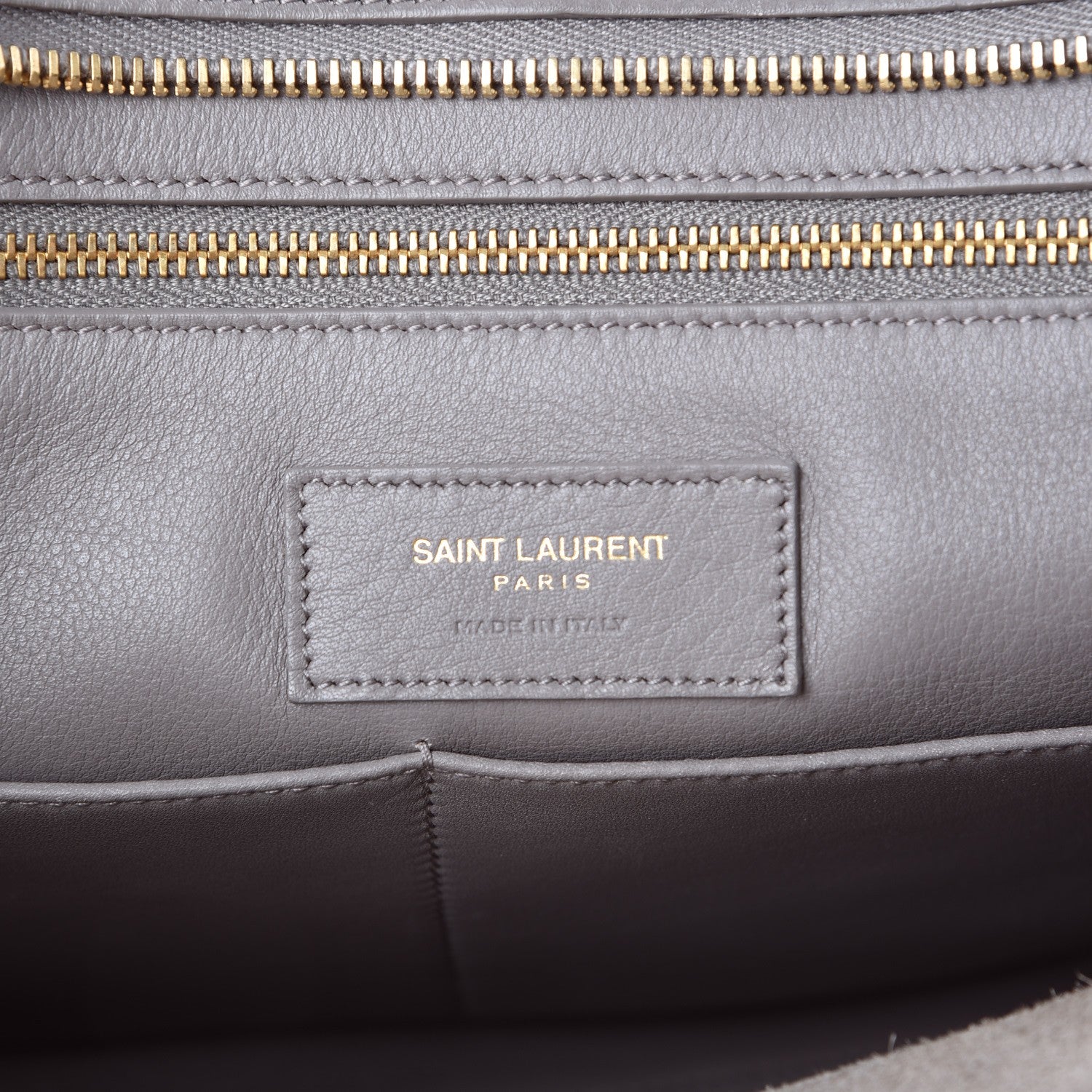 Saint Laurent Smooth Calfskin Medium Cabas Monogram Fog 6 of 14