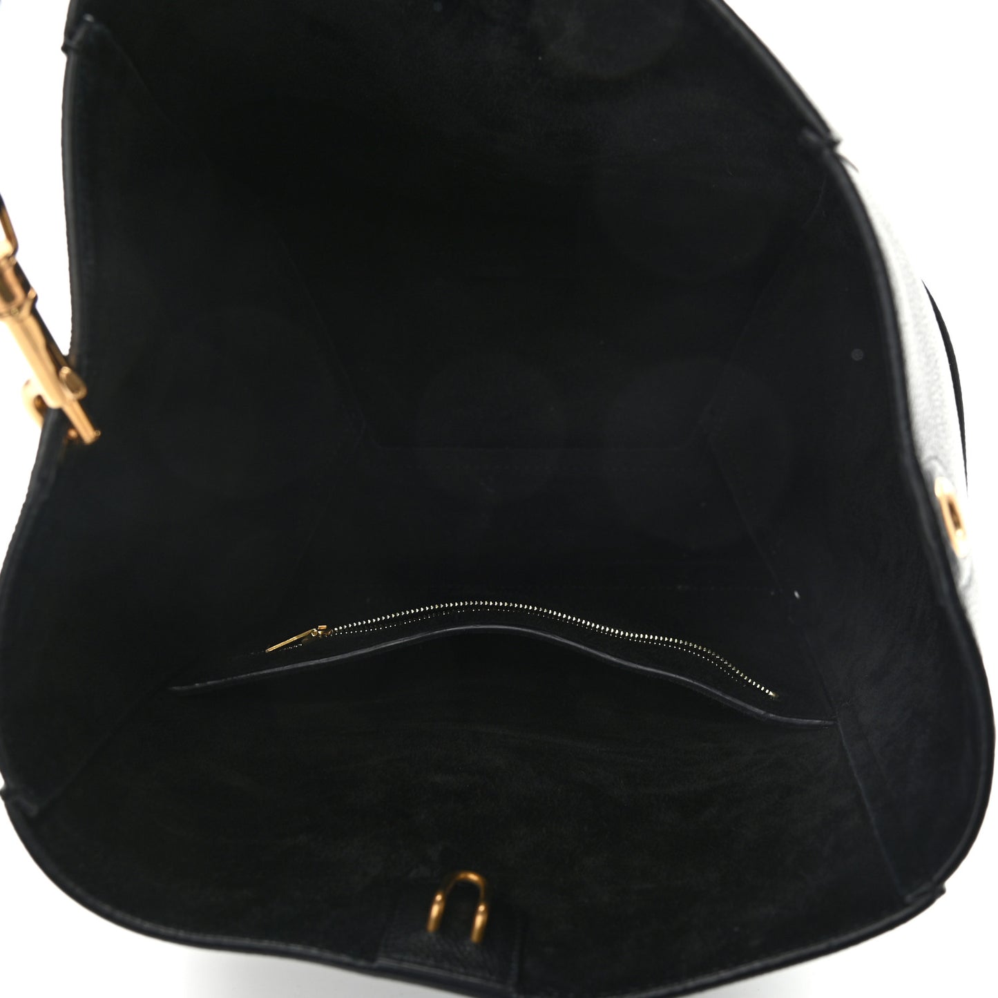 Soft Grained Calfskin Sangle Bucket Bag Black