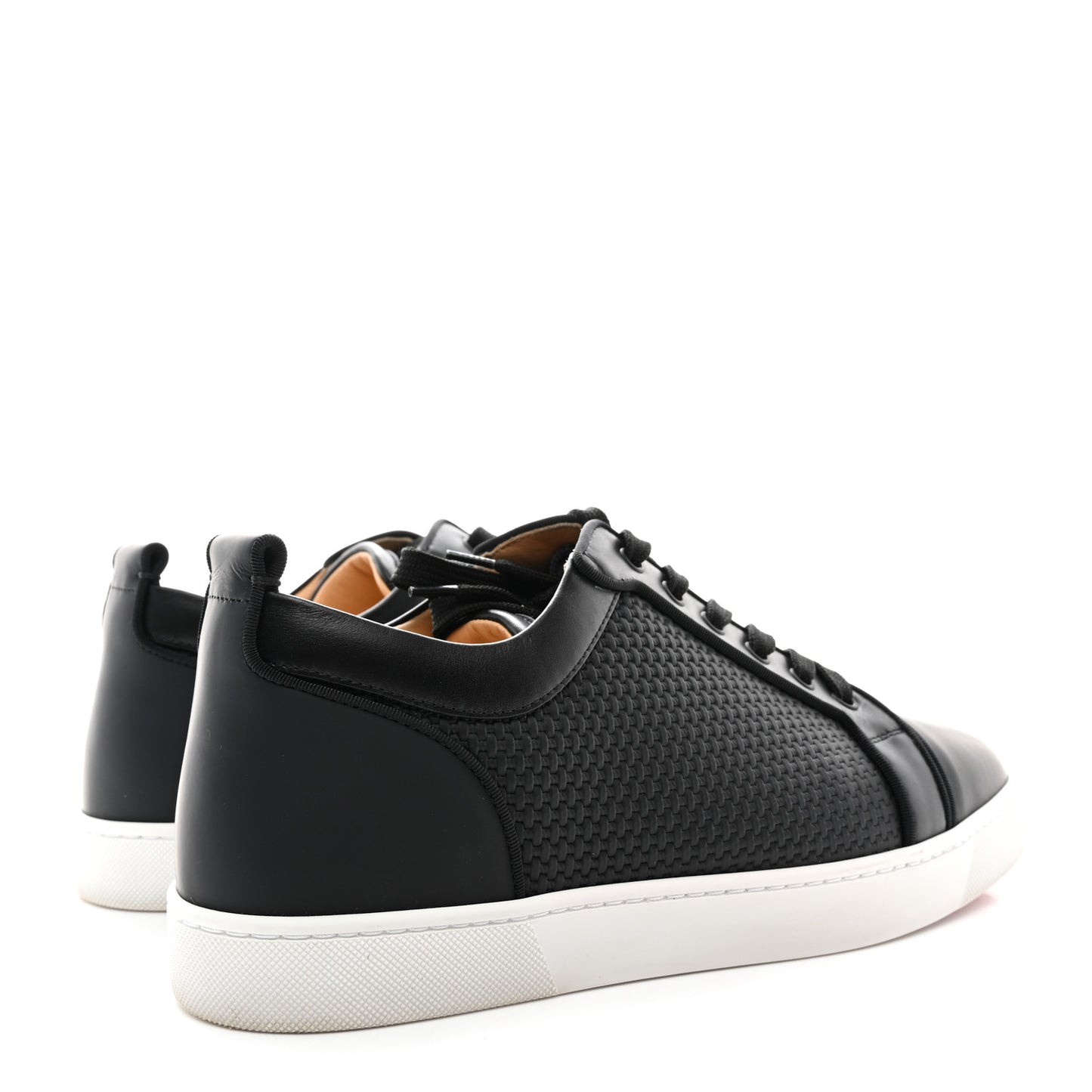 Calfskin Mens Low Top Sneaker 45 Black