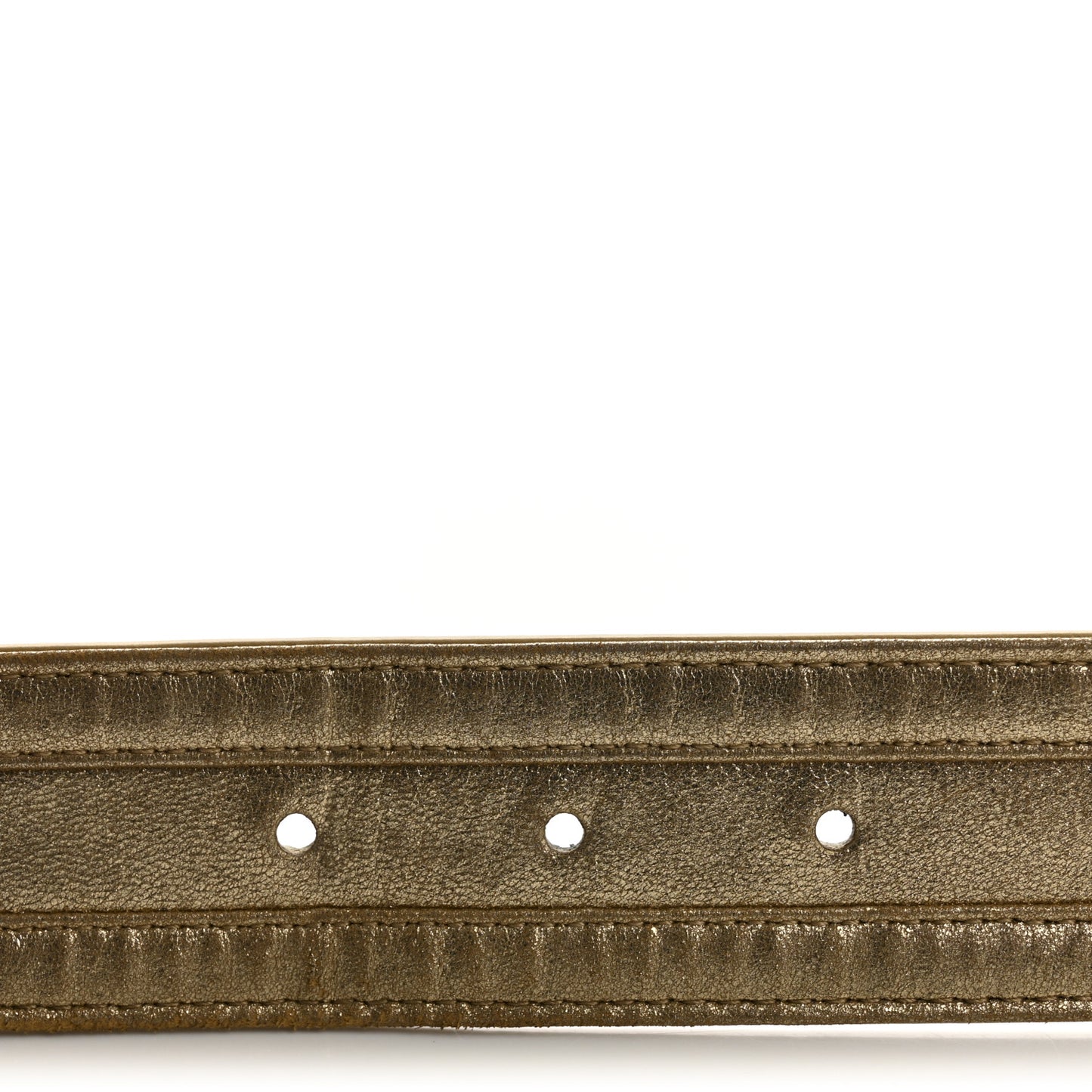 Metallic Lambskin Pearl CC Belt 80 32 Gold