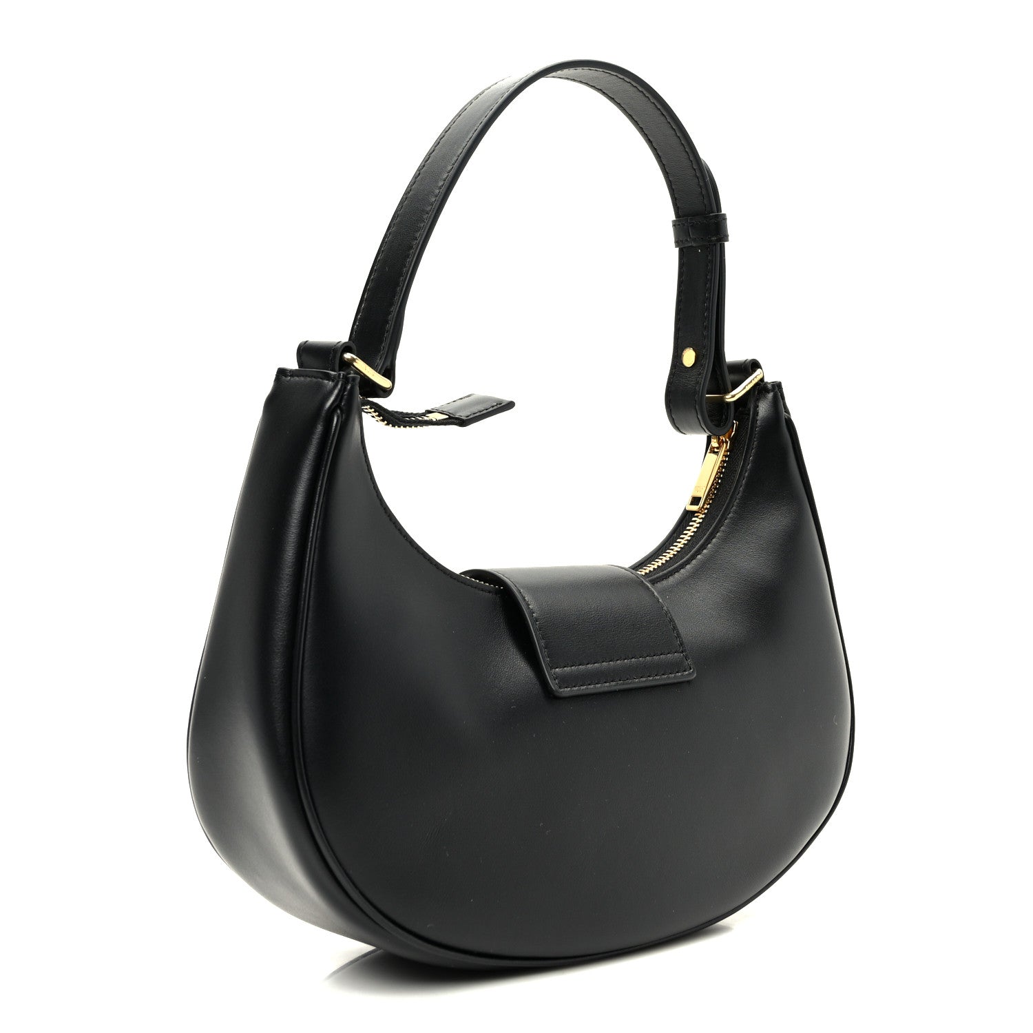 Celine Smooth Calfskin Medium Strap Ava Triomphe Shoulder Bag Black 3 of 9