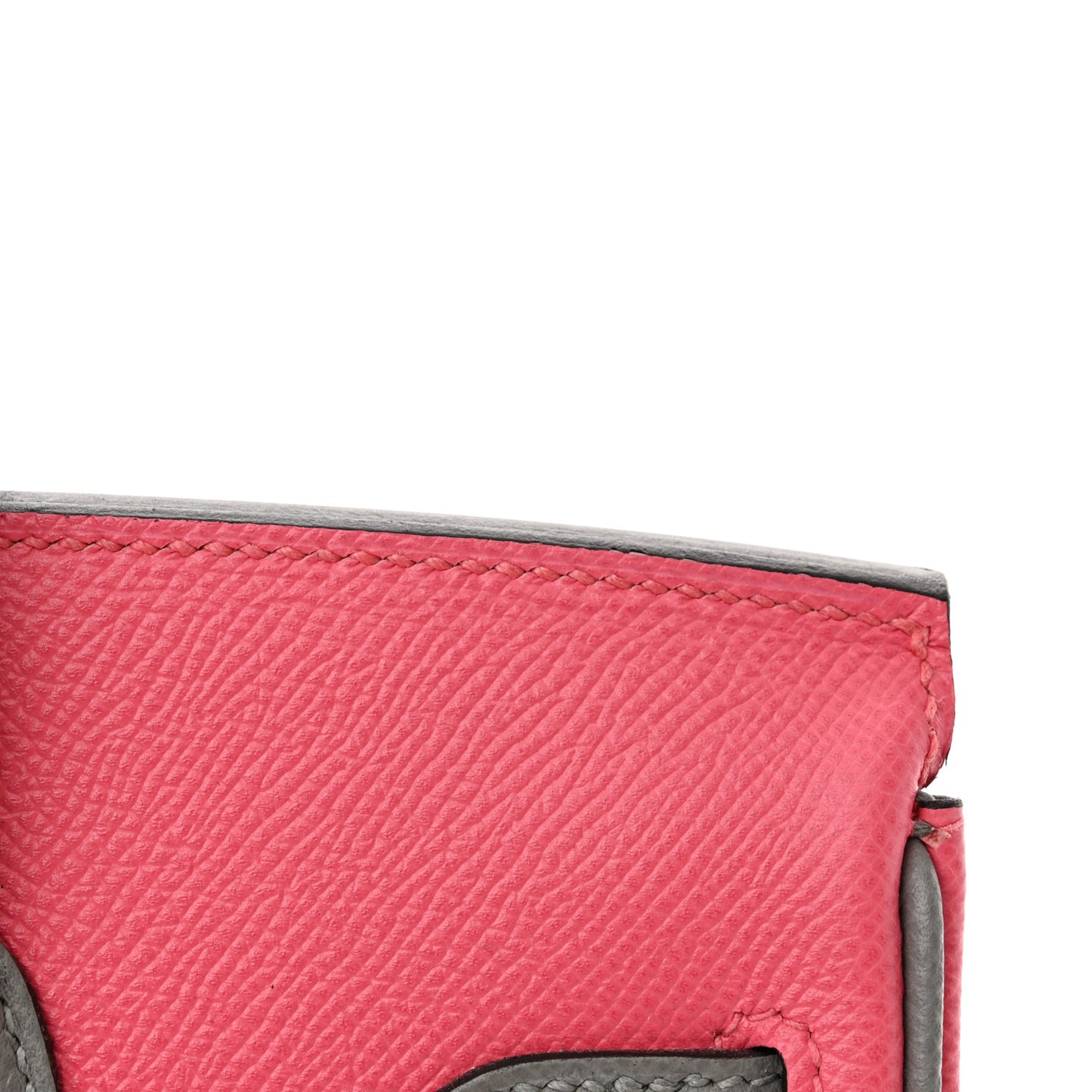 Epsom Horseshoe Birkin 25 Rose Azalee Gris Mouette