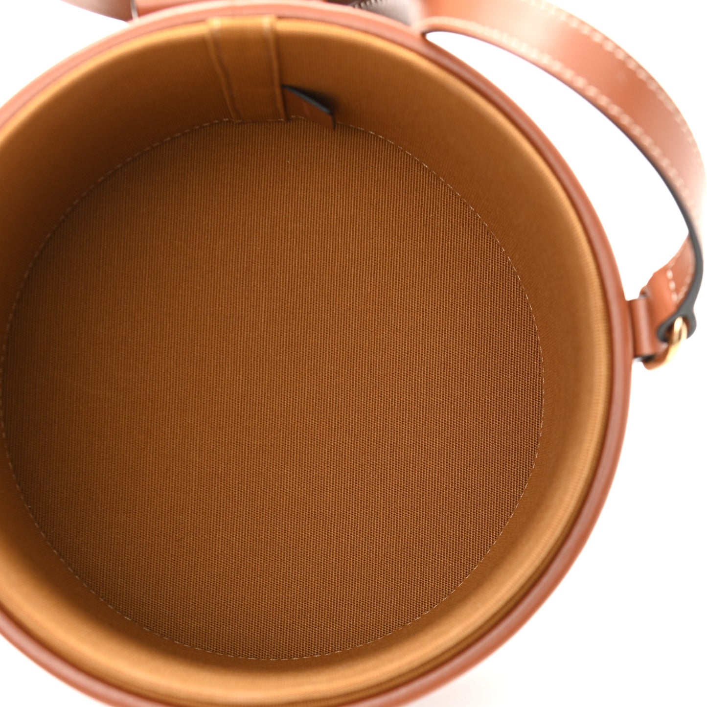 Calfskin Triomphe Canvas Medium Tambour Bag Tan