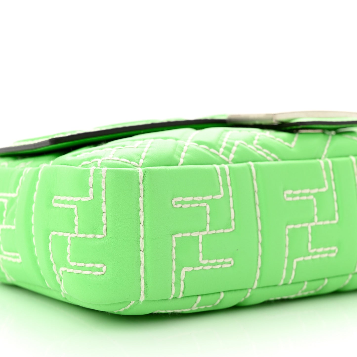 Nappa Stitched FF 1974 Embossed Baguette Edamame