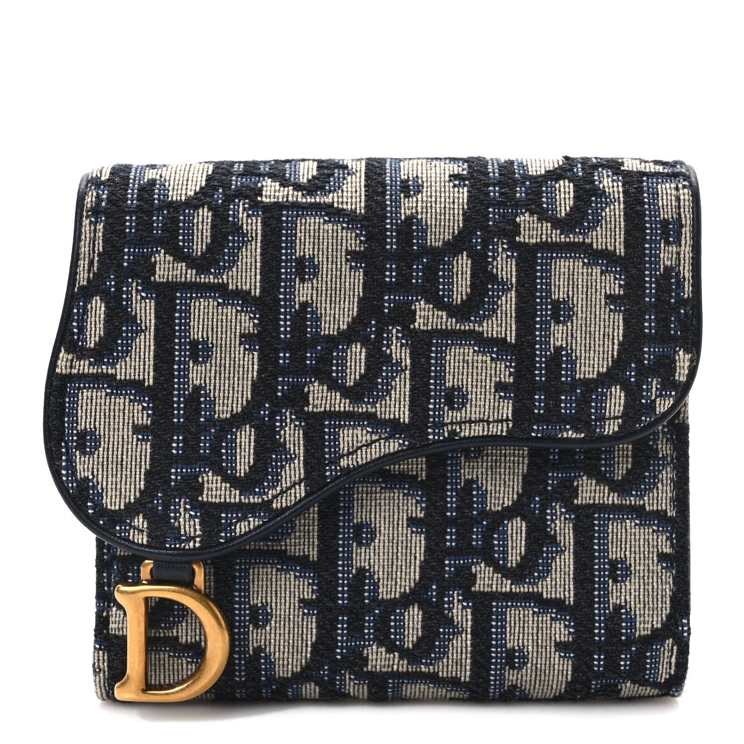 Christian Dior Saddle Lotus Wallet Blue 1 of 9