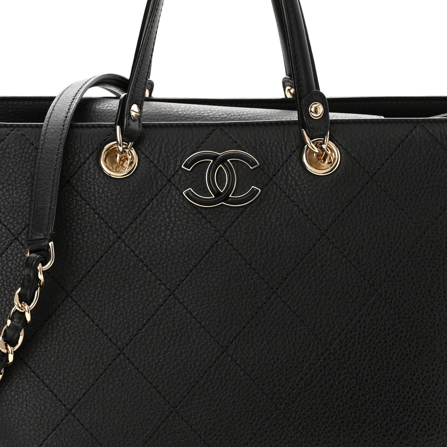 Bullskin Stitched Medium Shopping Bag Black