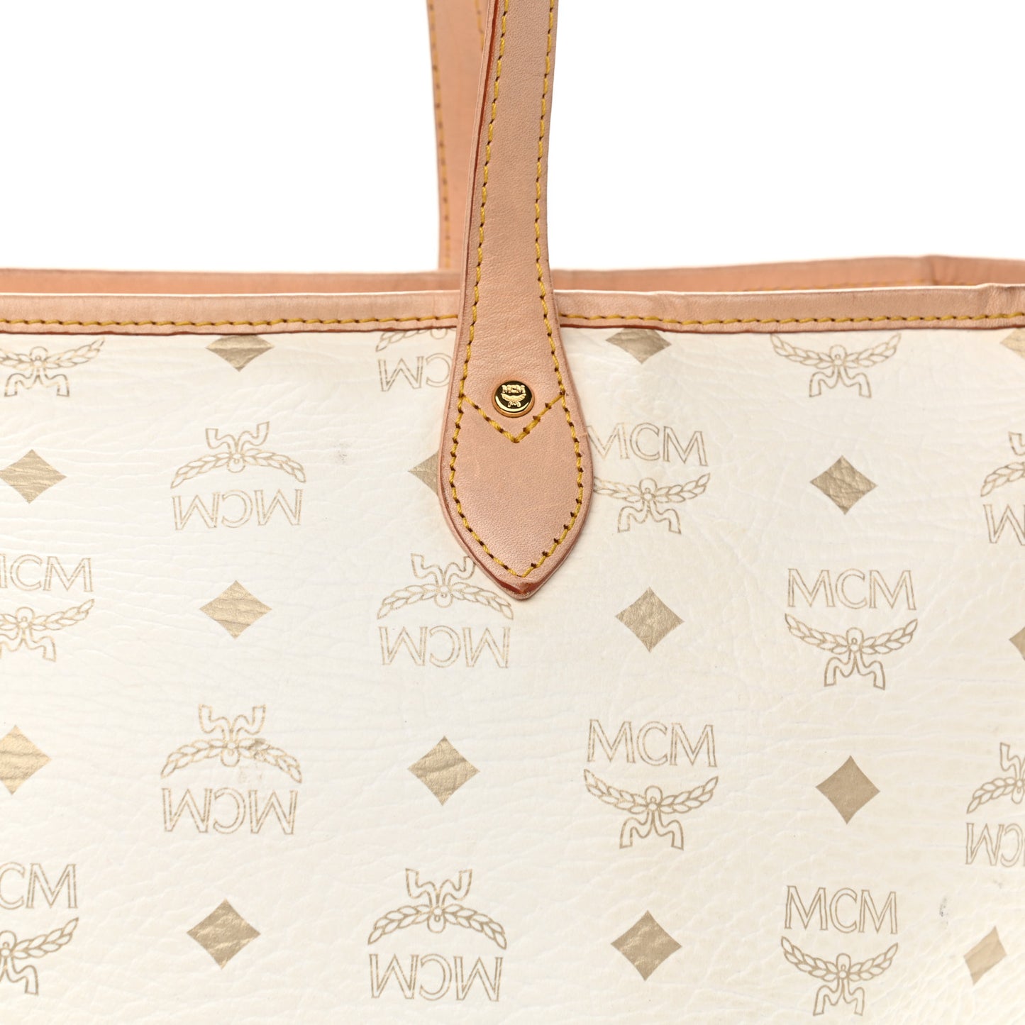 Visetos Striped Shopper Tote White
