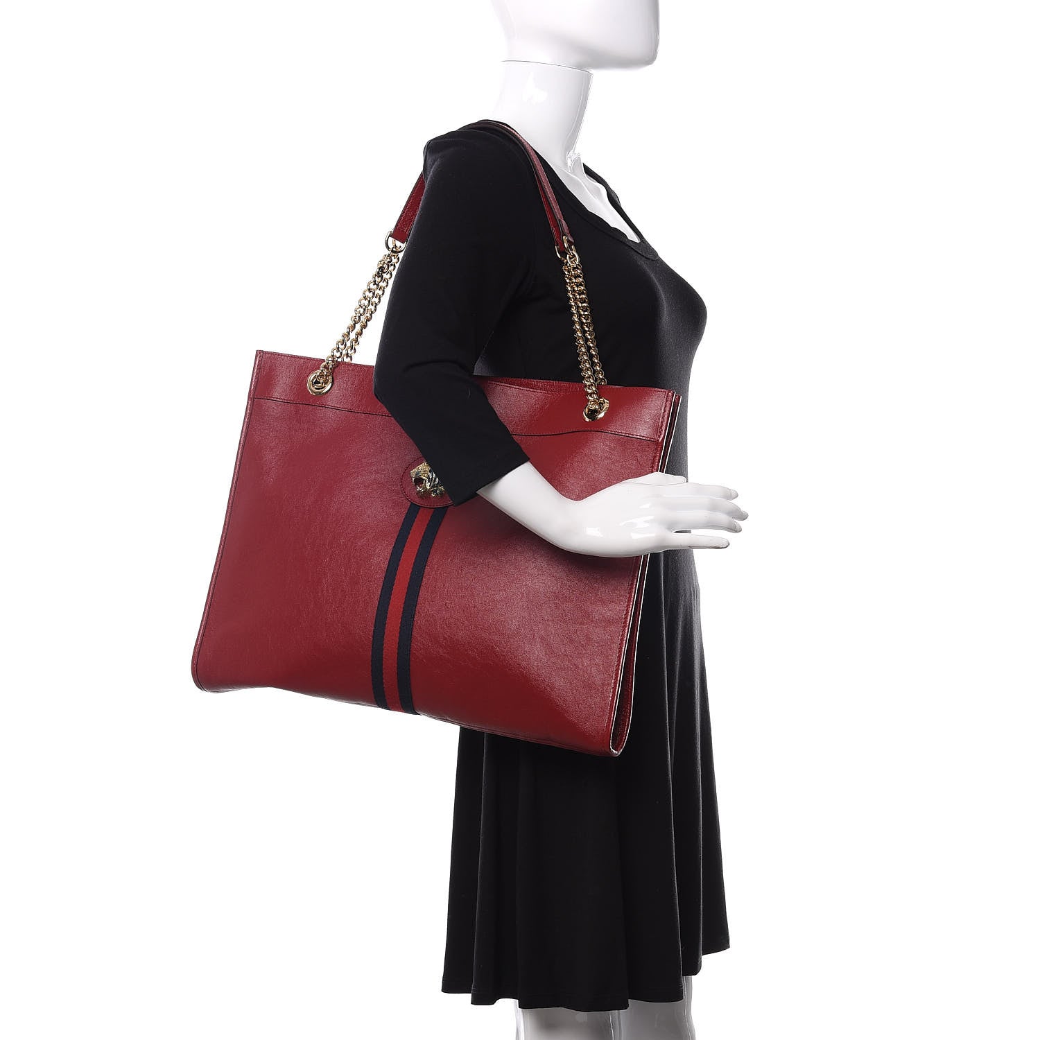 Gucci Calfskin Large Rajah Chain Tote Romantic Cherry 2 of 10