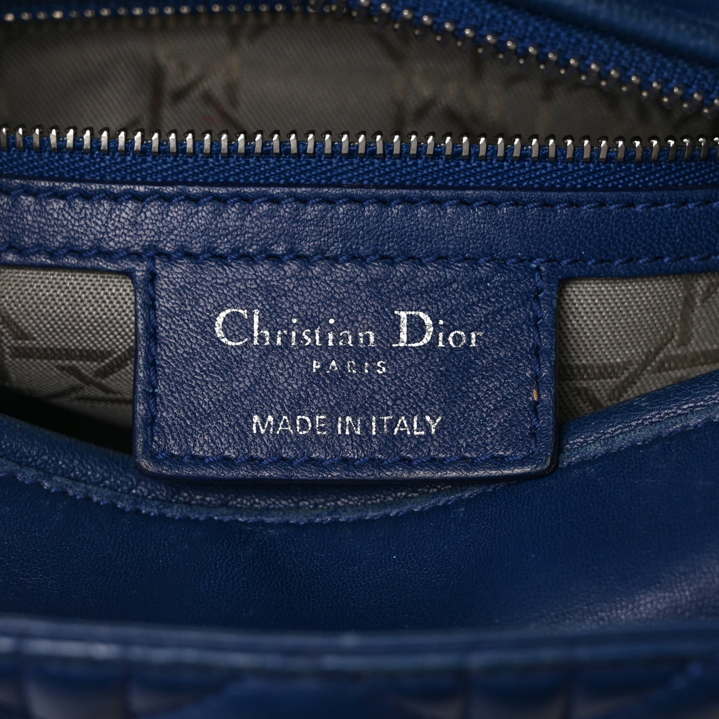 Lambskin Cannage Medium Lady Dior Navy