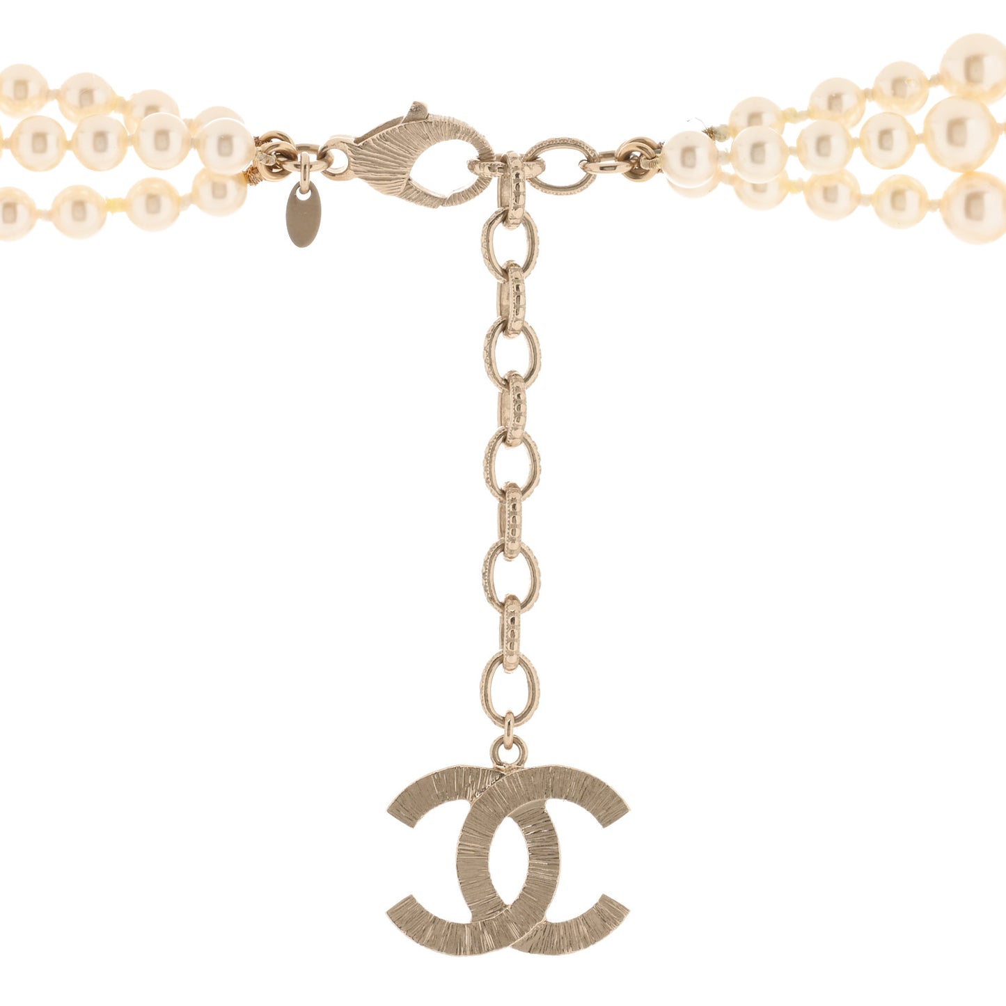 Graduated Pearl CC Long Necklace