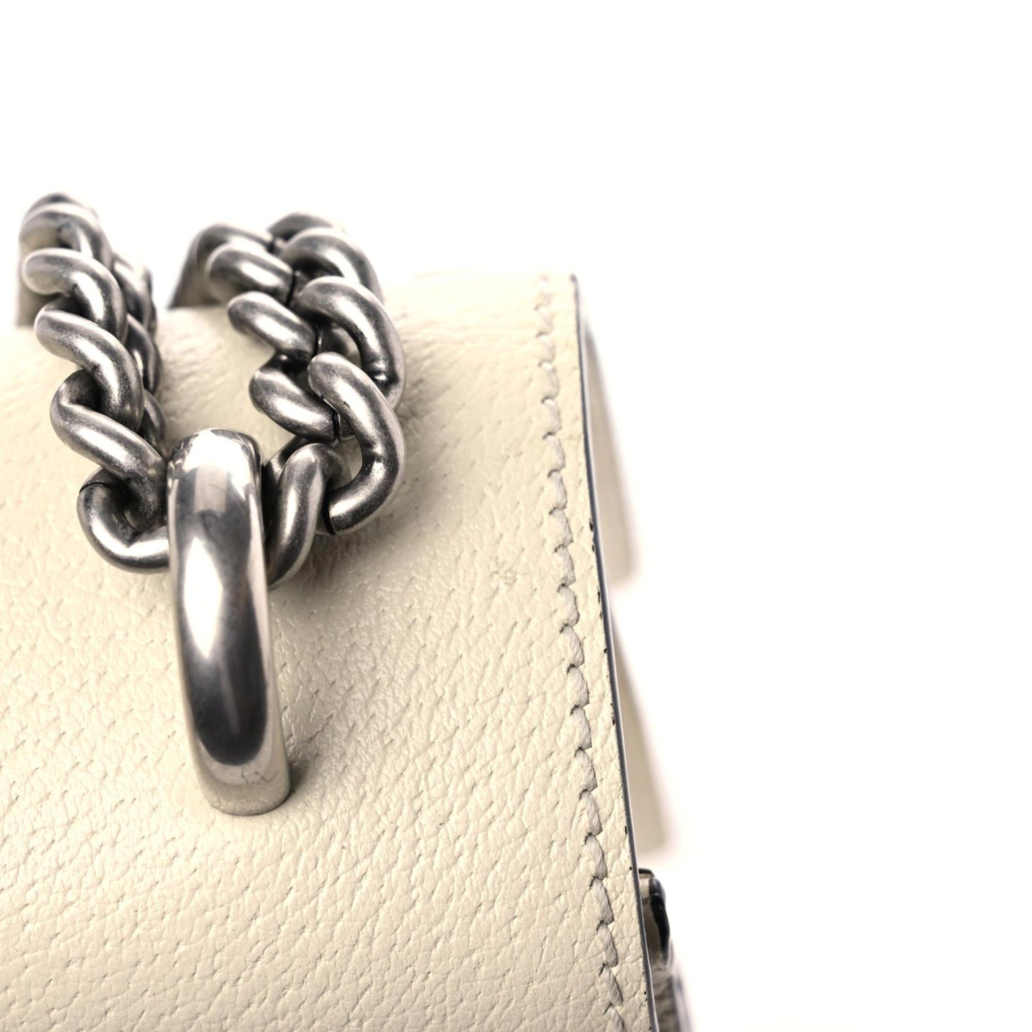 Textured Calfskin Crystal Small Dionysus Shoulder Bag Mystic White