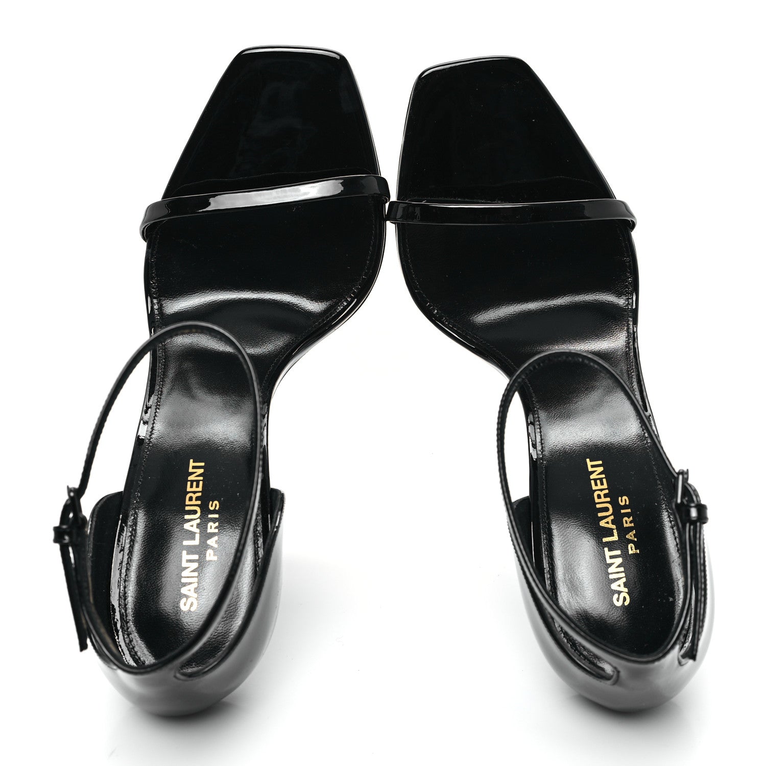 Saint Laurent Patent Calfskin Opyum 110 Sandals 41 Black 2 of 10