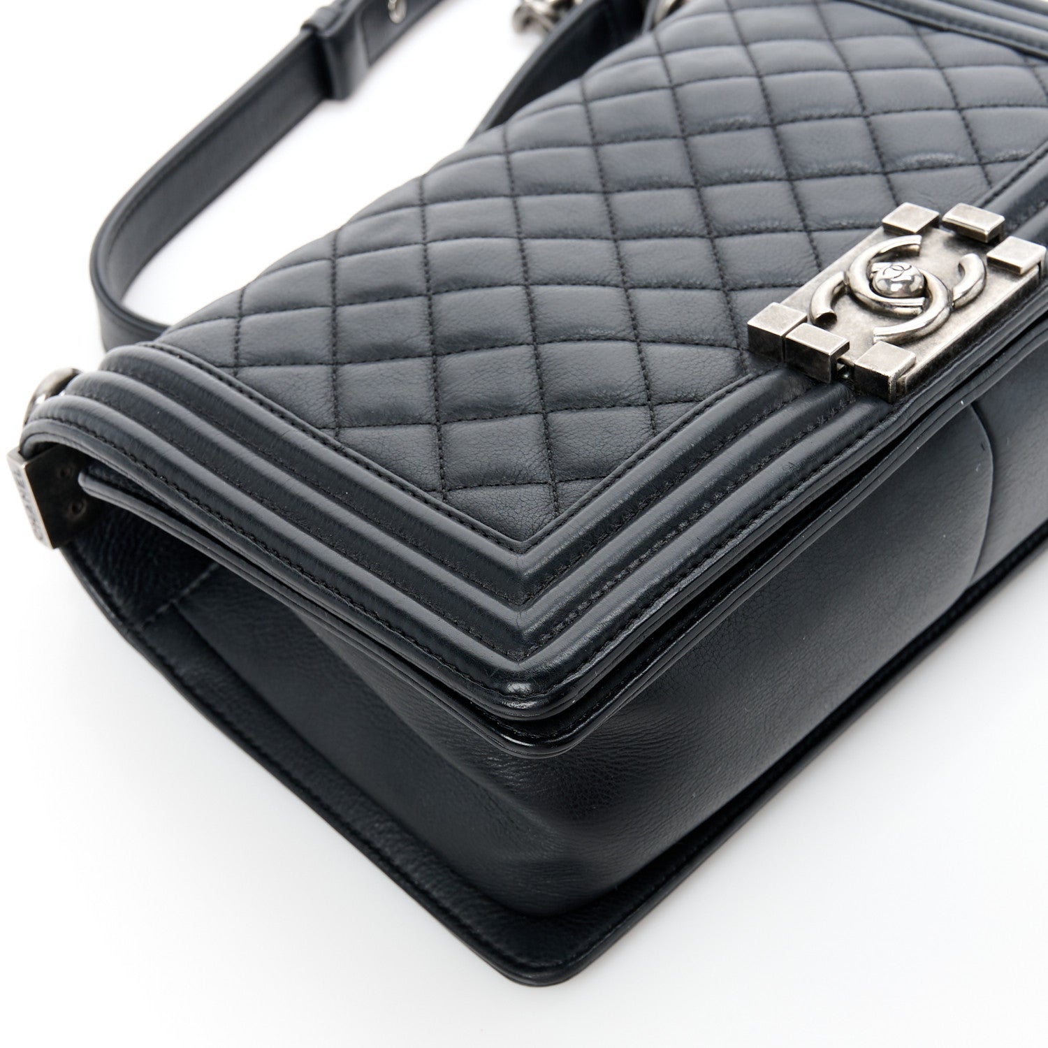 Chanel Lambskin Quilted Medium Boy Flap Black 9 of 10