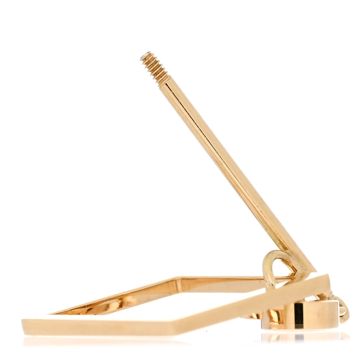18K Yellow Gold Running G Square Single Earring