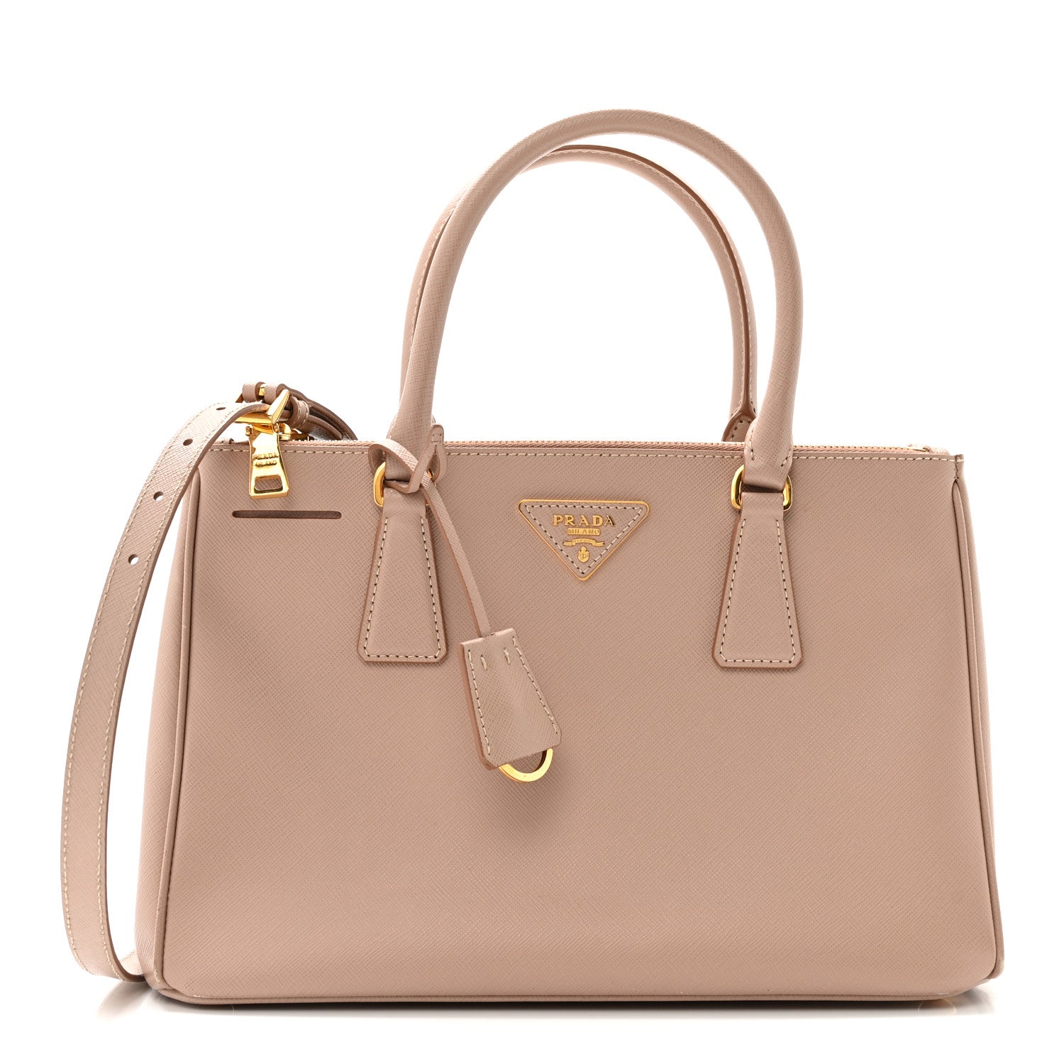 Prada Saffiano Lux Small Galleria Double Zip Tote Cammeo 1816816