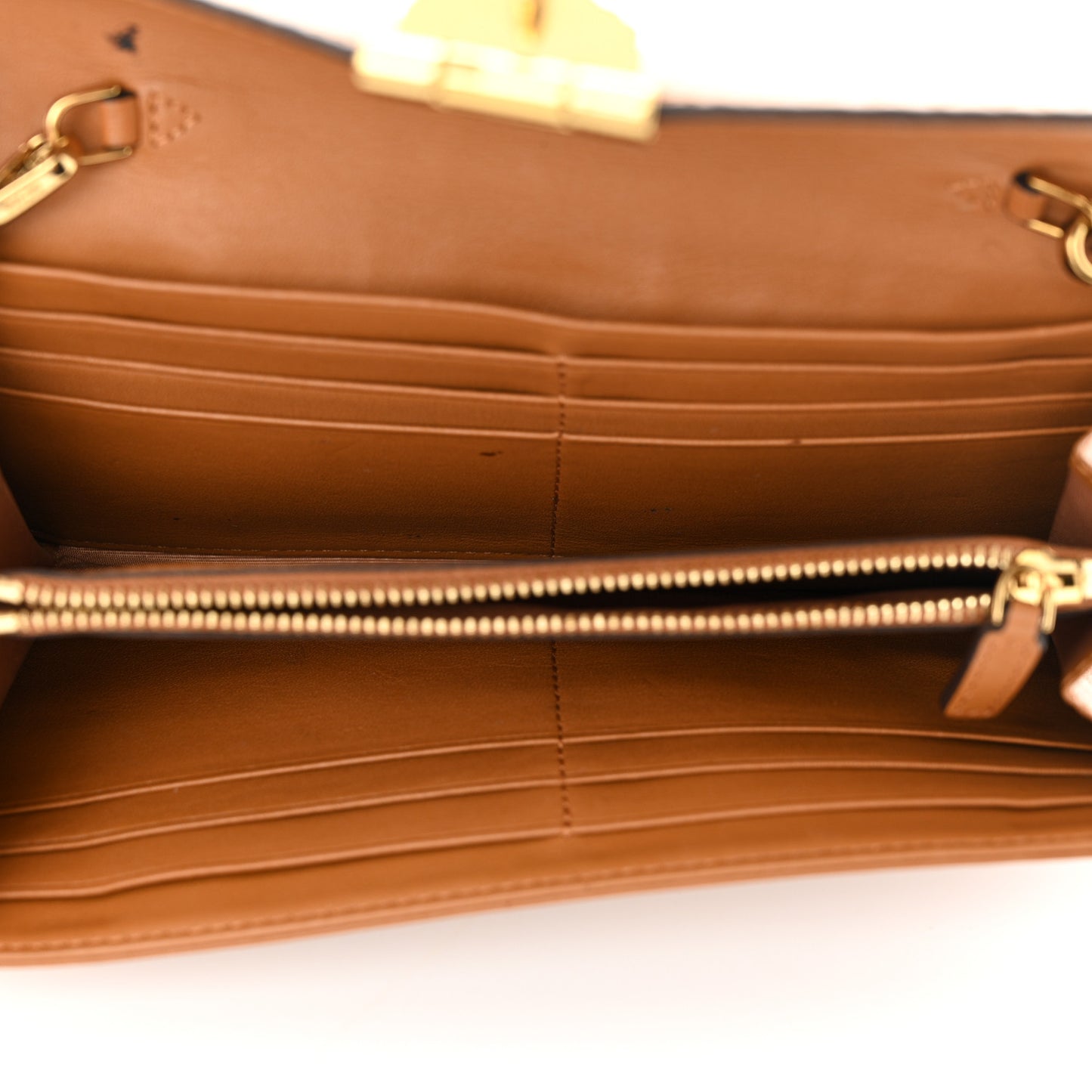 Visetos Large Patricia Wallet On Chain Cognac