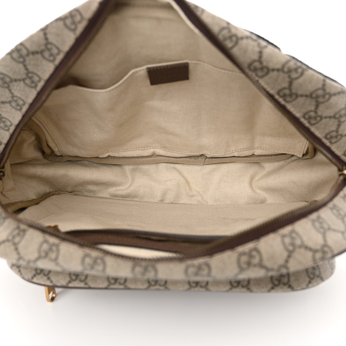 Soft GG Supreme Monogram Textured Dollar Calfskin Web Ophidia Pouch Pocket Belt Bag Beige Ebony New Acero Black