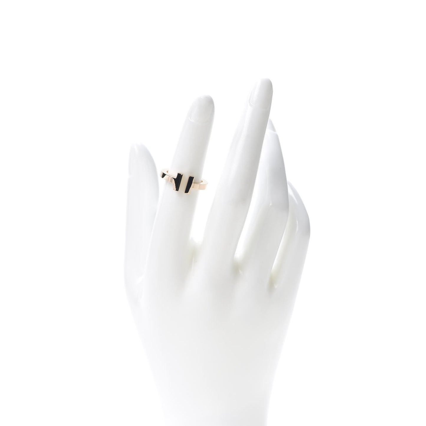 18K Rose Gold T Square Ring 49 5