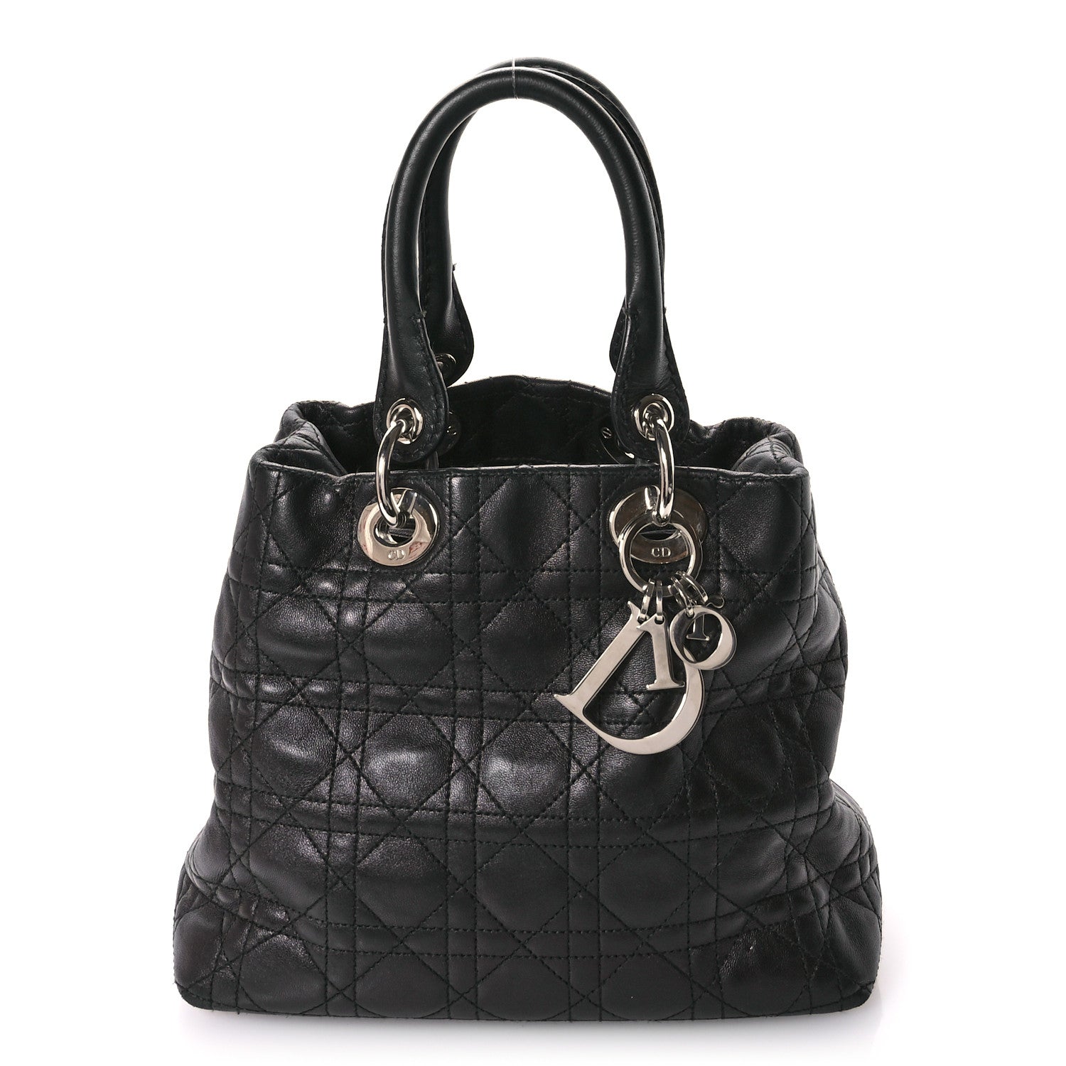 Christian Dior Lambskin Cannage Small Soft Lady Dior Tote Black 1 of 13