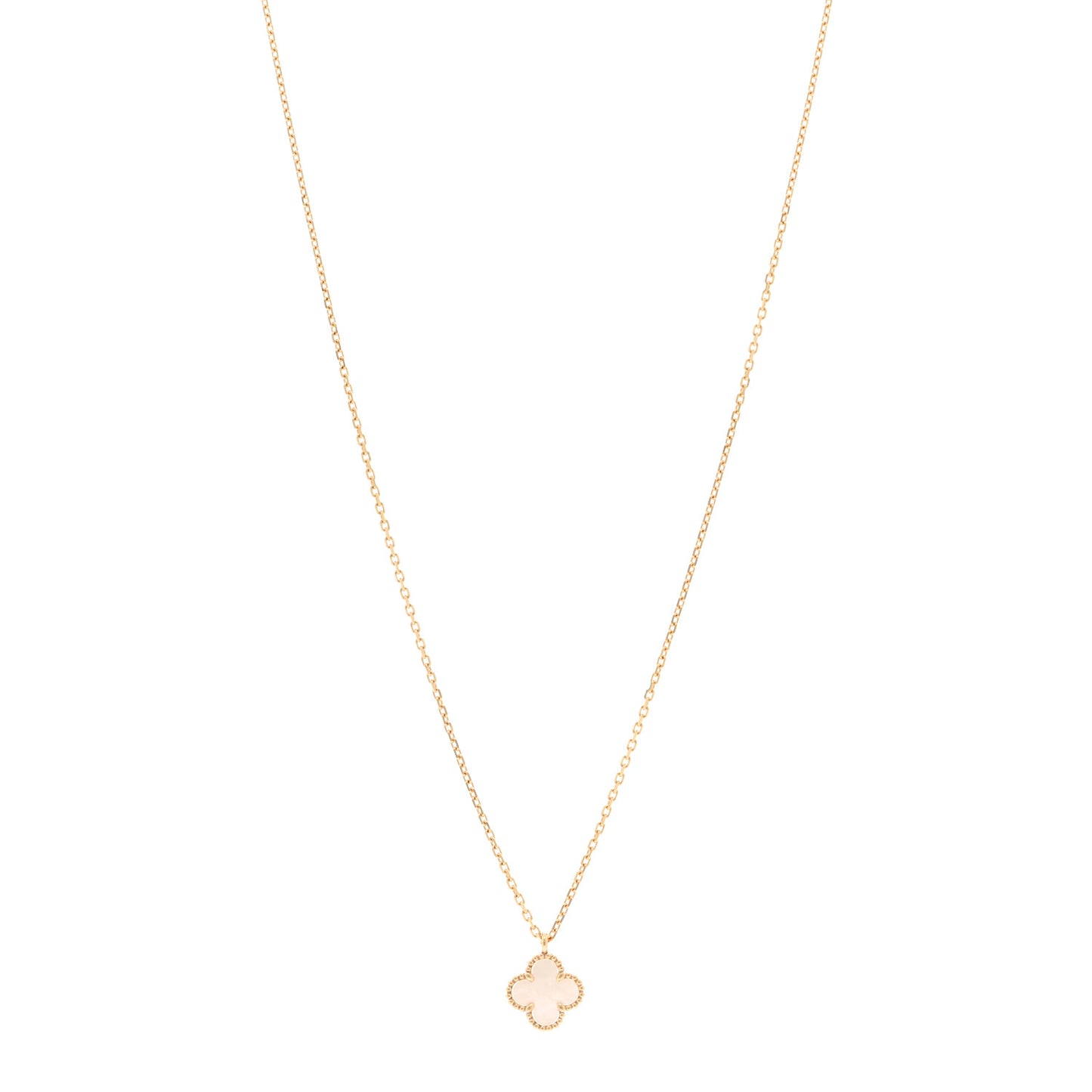 18K Yellow Gold Mother of Pearl Sweet Alhambra Pendant Necklace