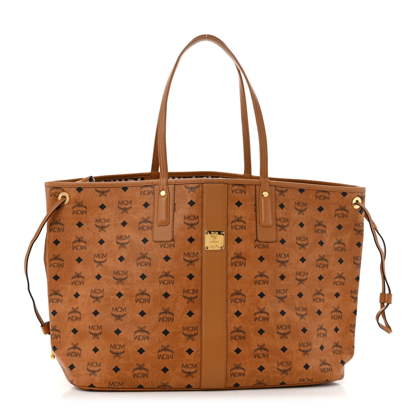 Visetos Large Liz Reversible Shopper Tote Cognac