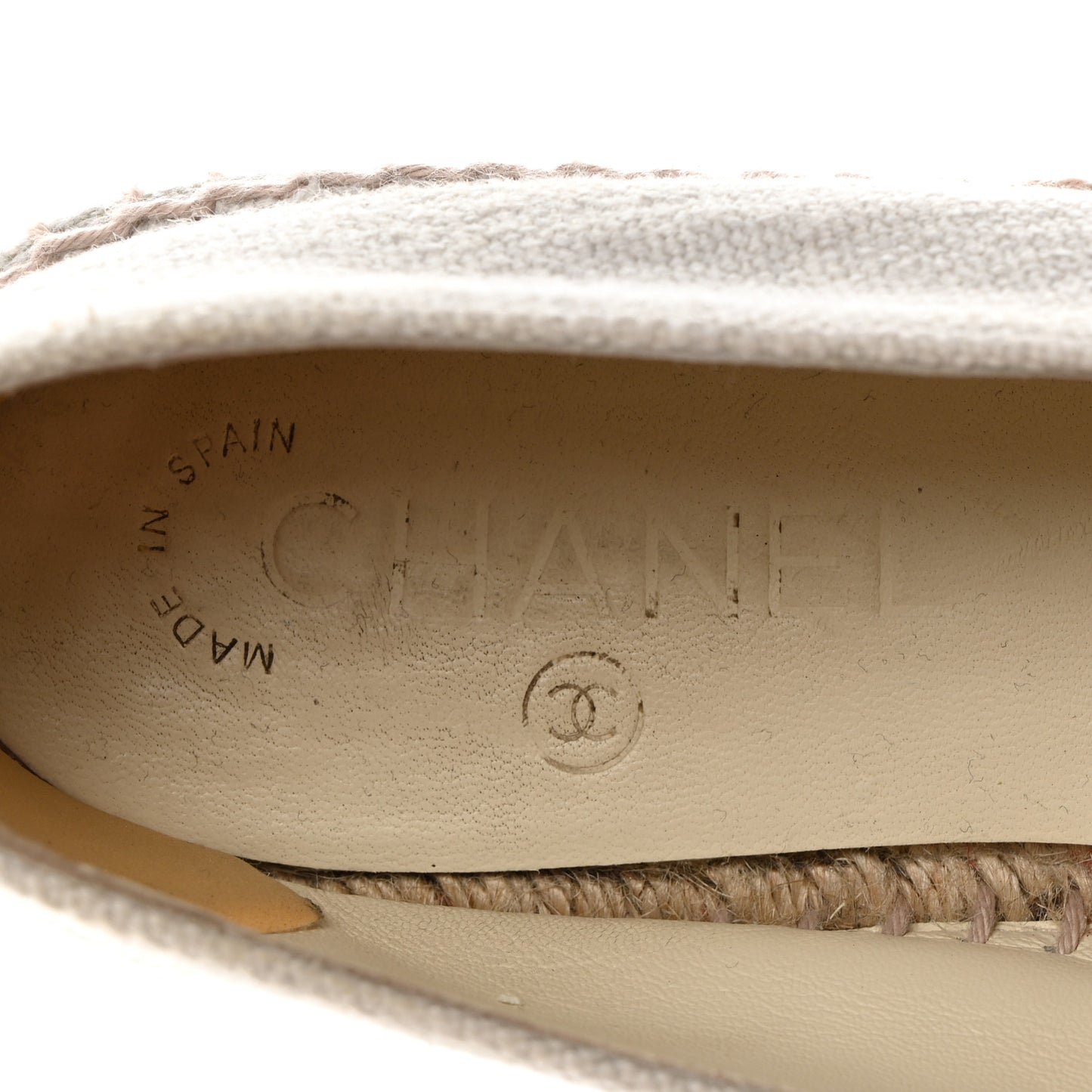 Linen CC Espadrilles 37 White Black
