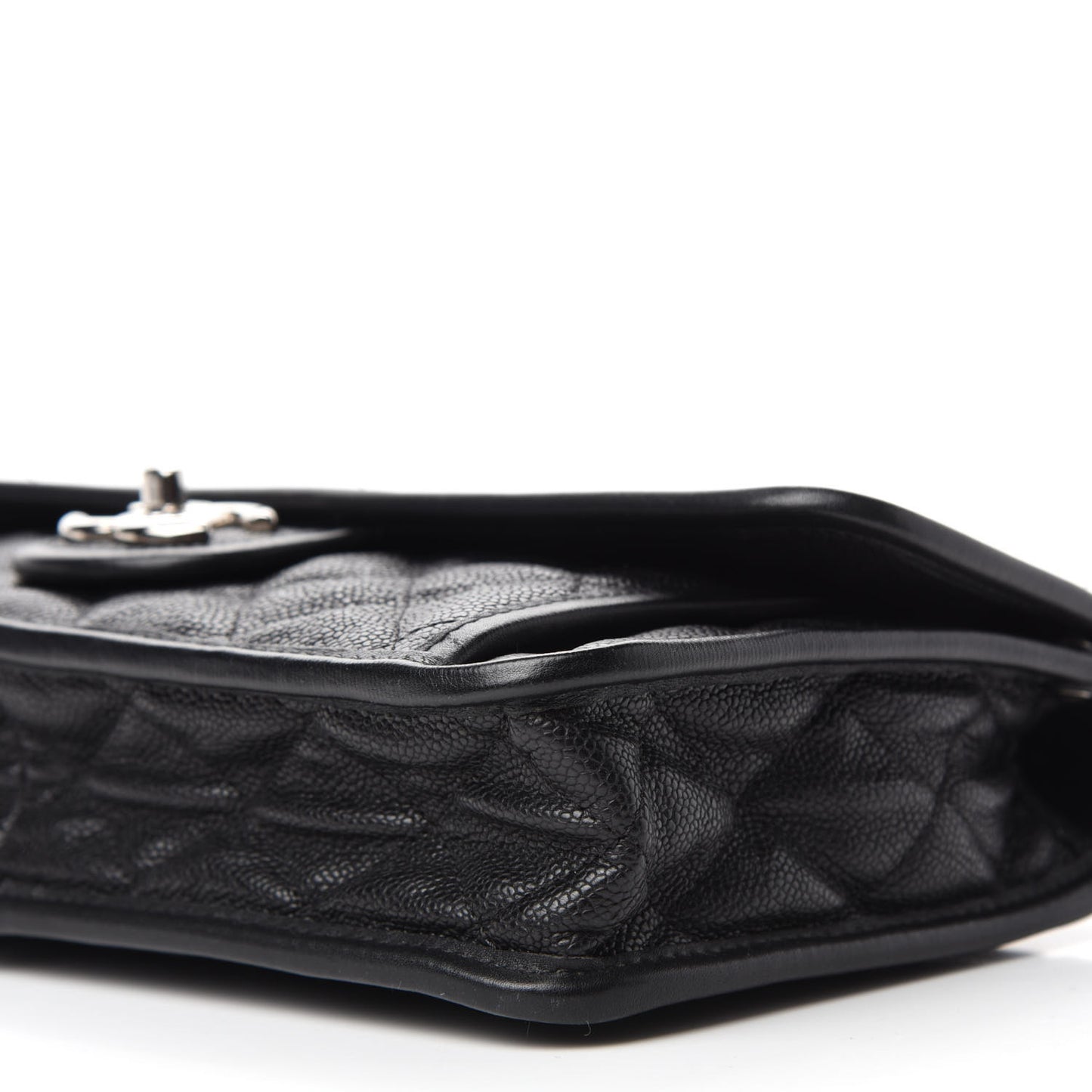 Caviar Quilted Medium French Riviera Flap Black
