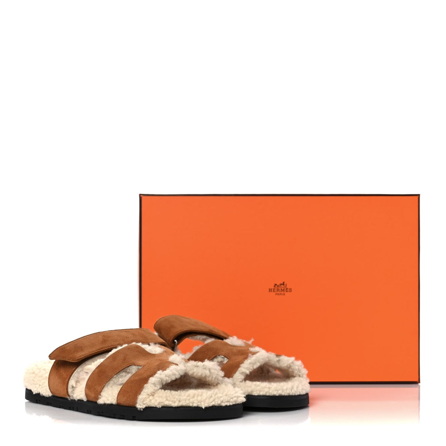 Suede Goatskin Woolskin Womens Chypre Sandals 36 Brun Fume Ecru