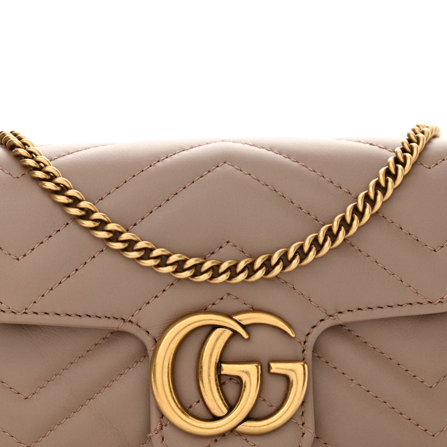 Calfskin Matelasse Super Mini GG Marmont Shoulder Bag Porcelain Rose