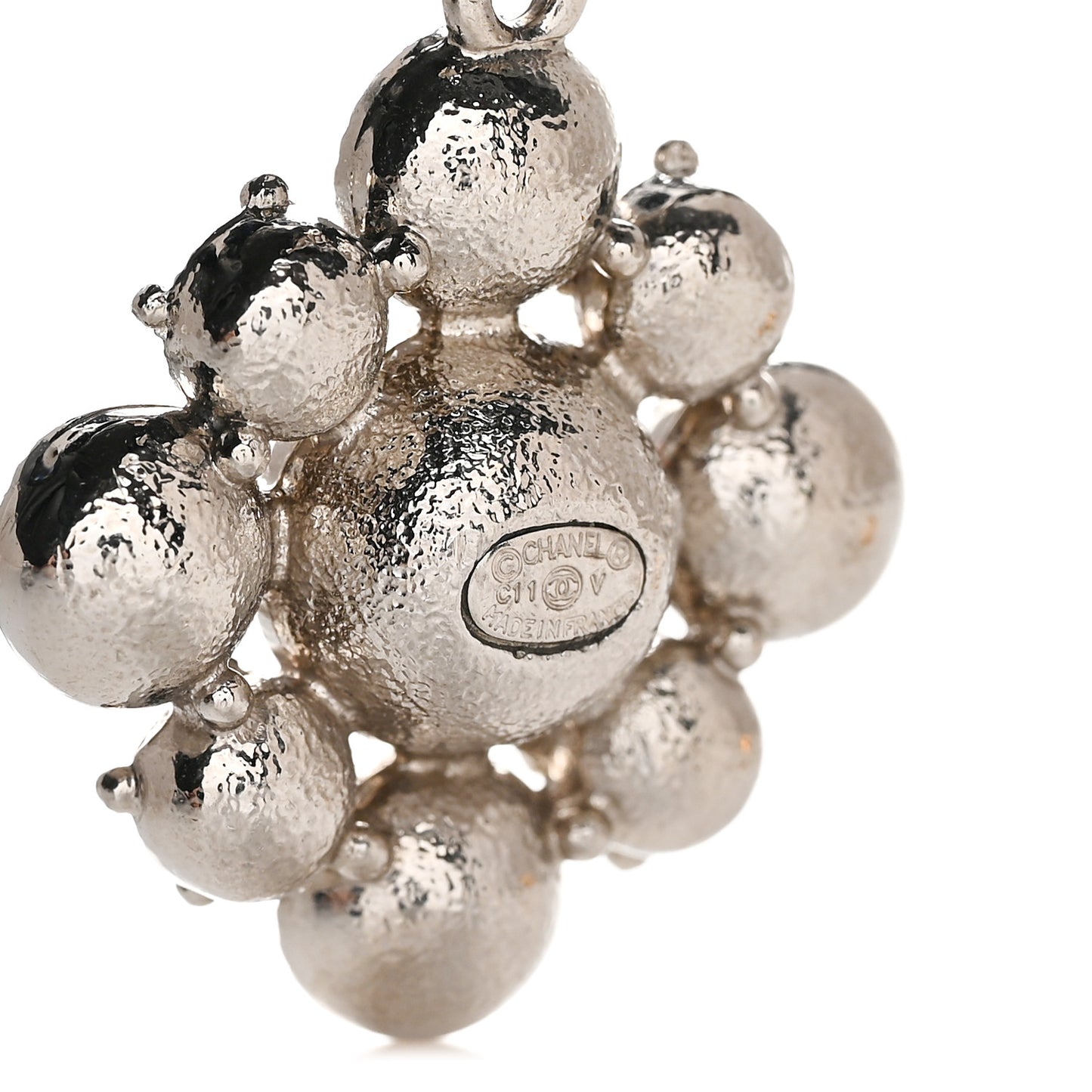 Crystal CC Dangle Earrings Silver