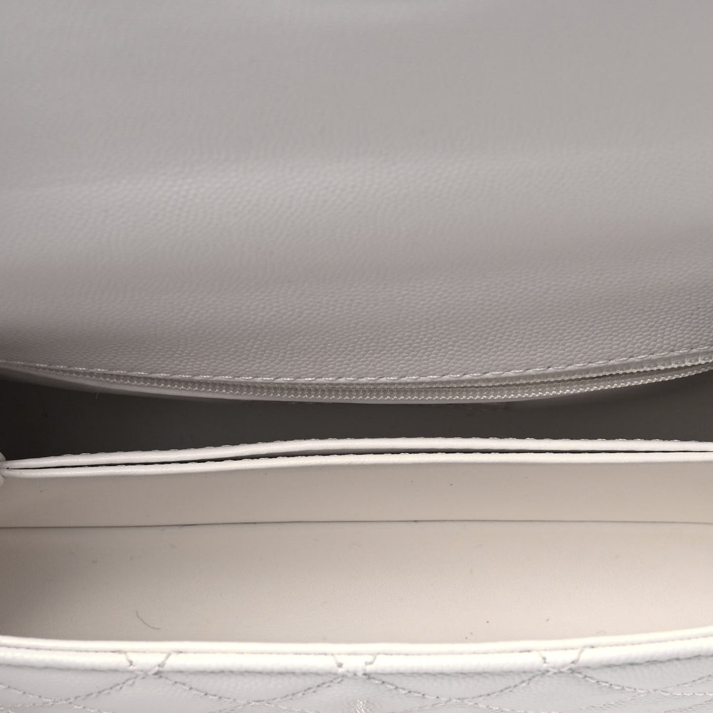 Caviar Quilted Mini Coco Handle Flap White