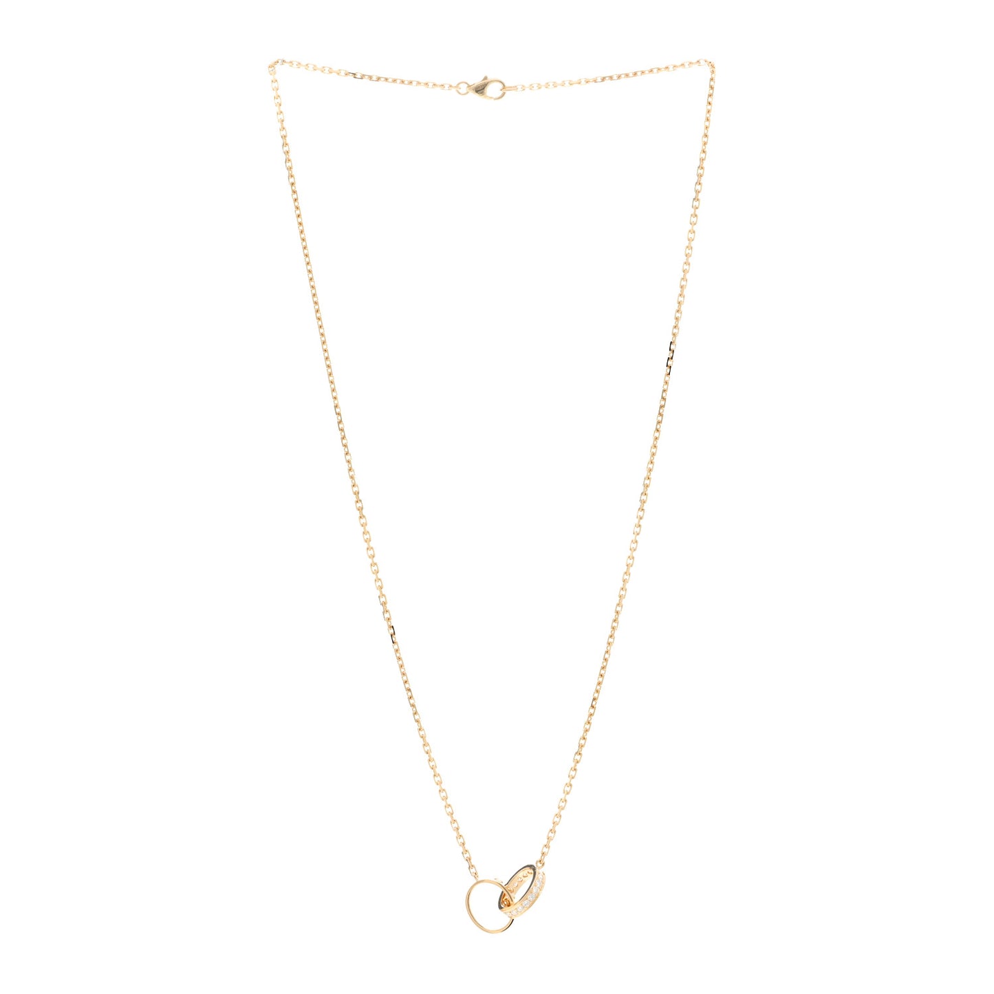 18K Yellow Gold Diamond Interlocking LOVE Necklace
