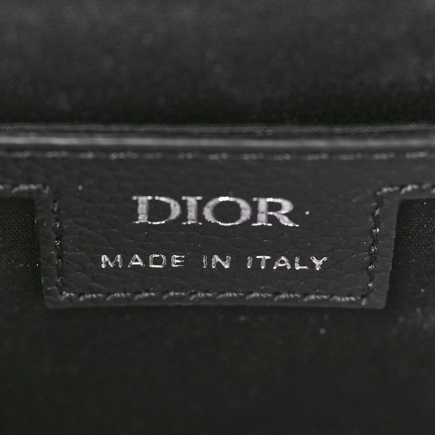 Oblique Jacquard Grained Calfskin Saddle Messenger Pouch Black