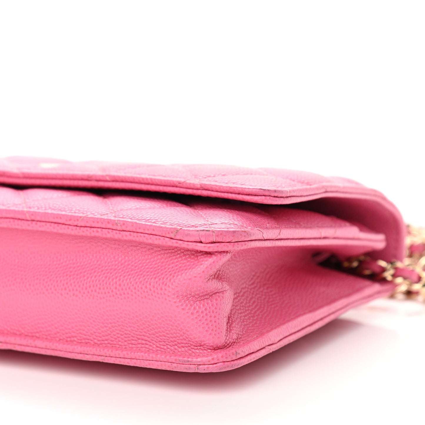 Caviar Quilted Wallet On Chain WOC Pink