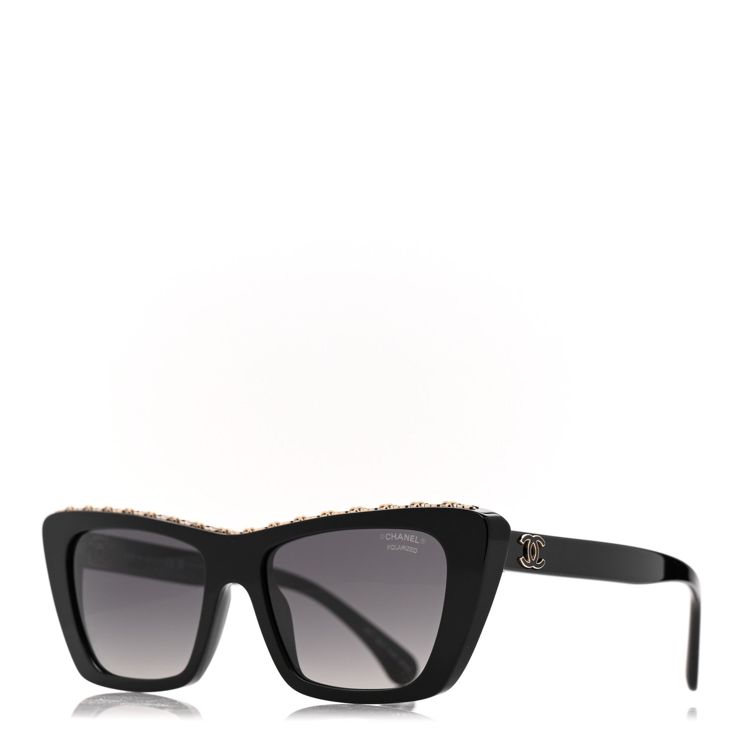 Chanel Acetate Polarized Butterfly Sunglasses 5540 Black  display picture 1