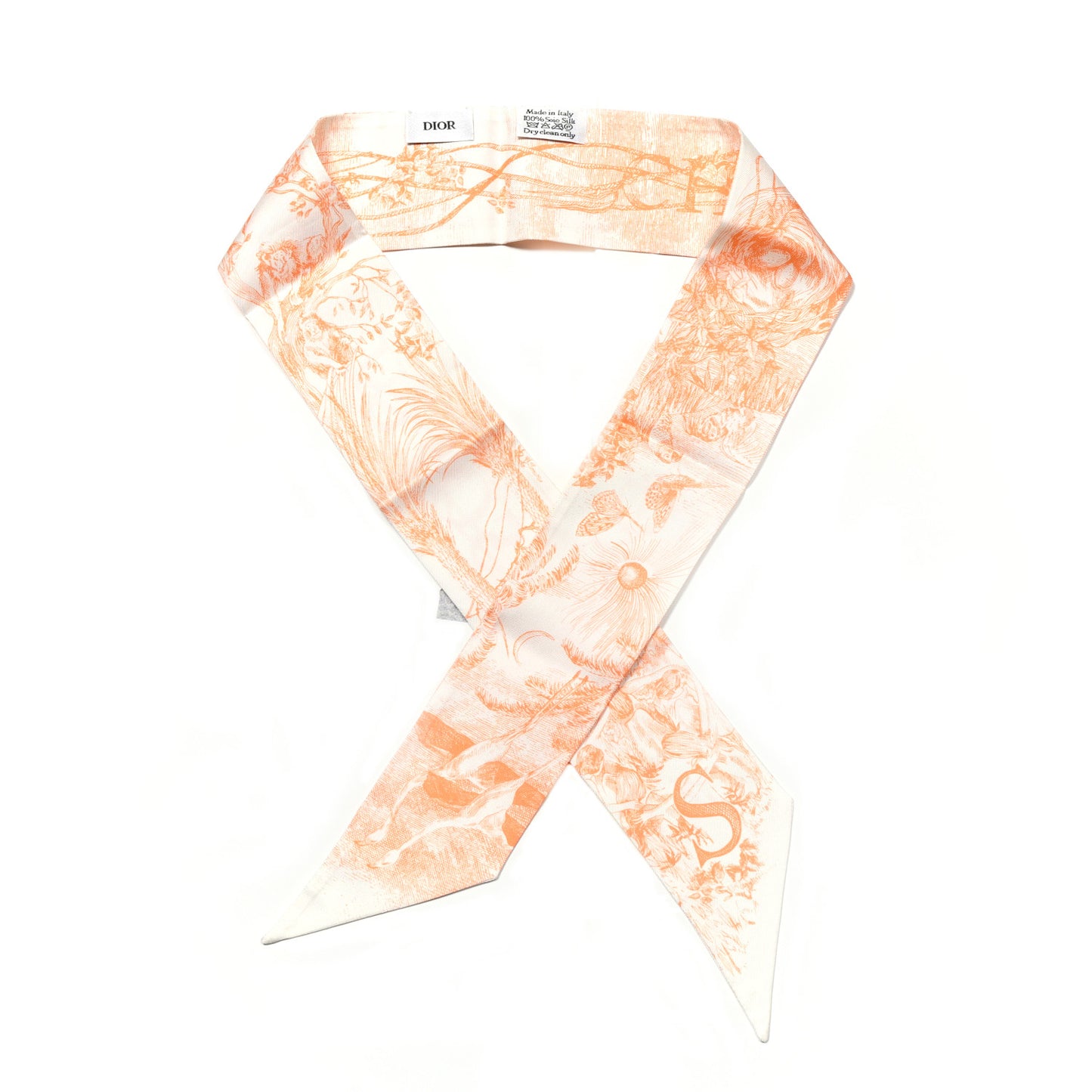 Silk ABCDior "S" Mitzah Scarf Rose