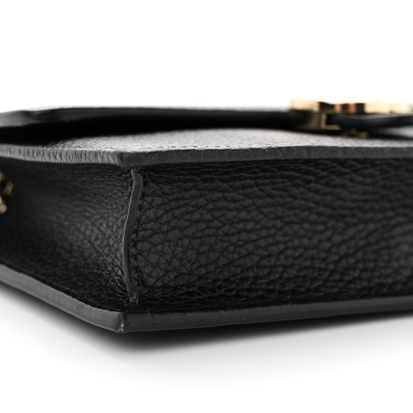 Dollar Calfskin Interlocking G Chain Wallet Black