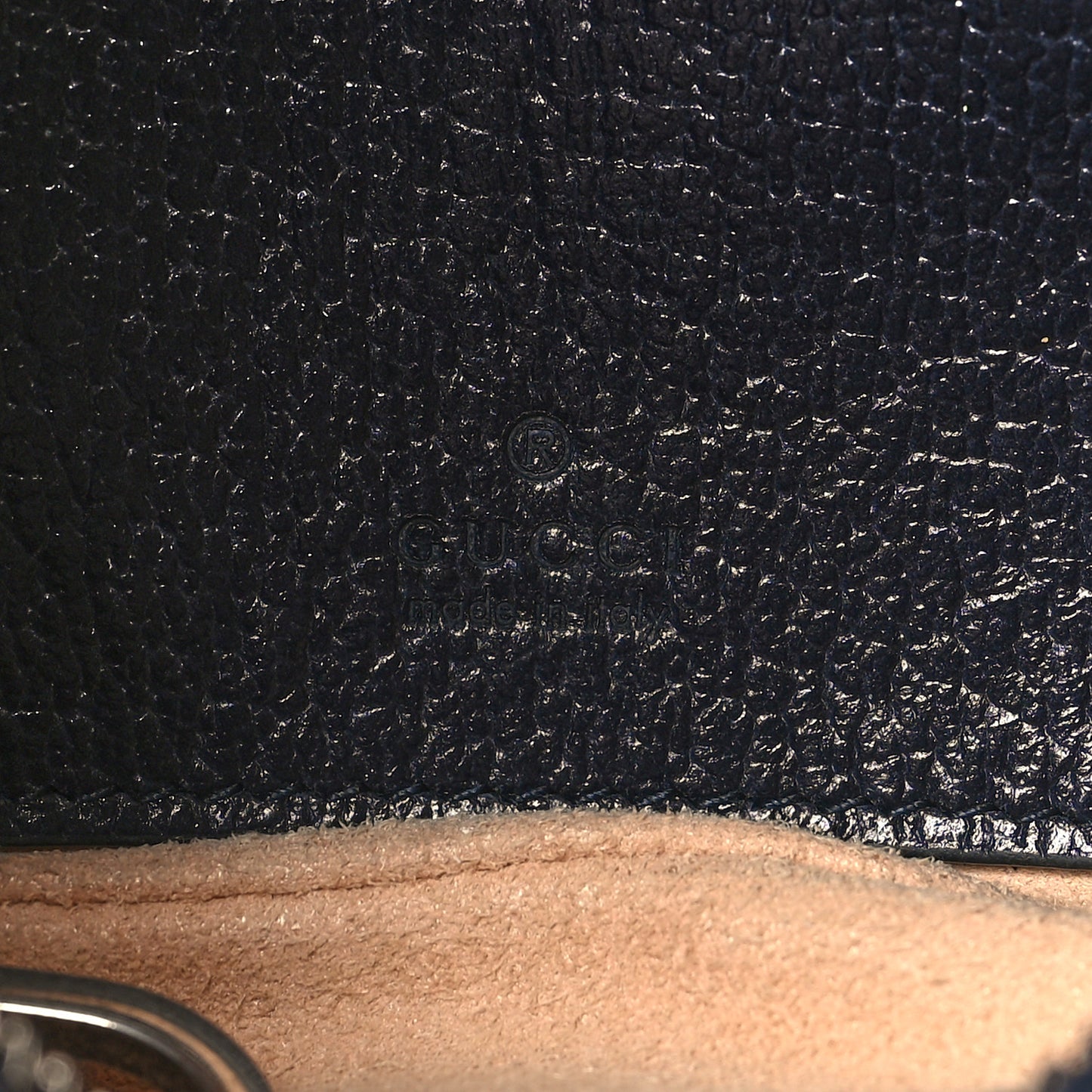 GG Supreme Monogram Textured Dollar Calfskin Web Mini Ophidia Half Moon Hobo Beige Blue