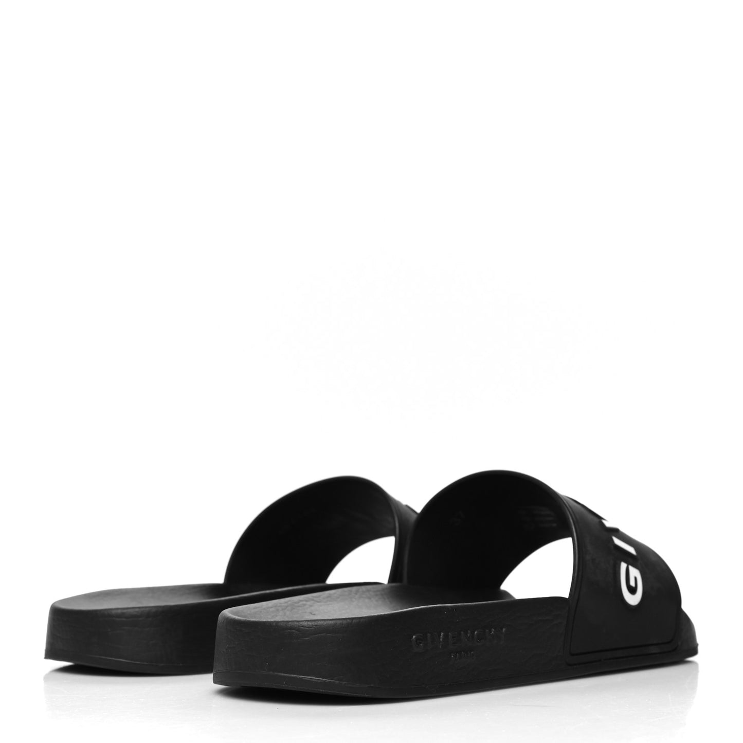 Rubber Logo Pool Slide Sandals 37 Black