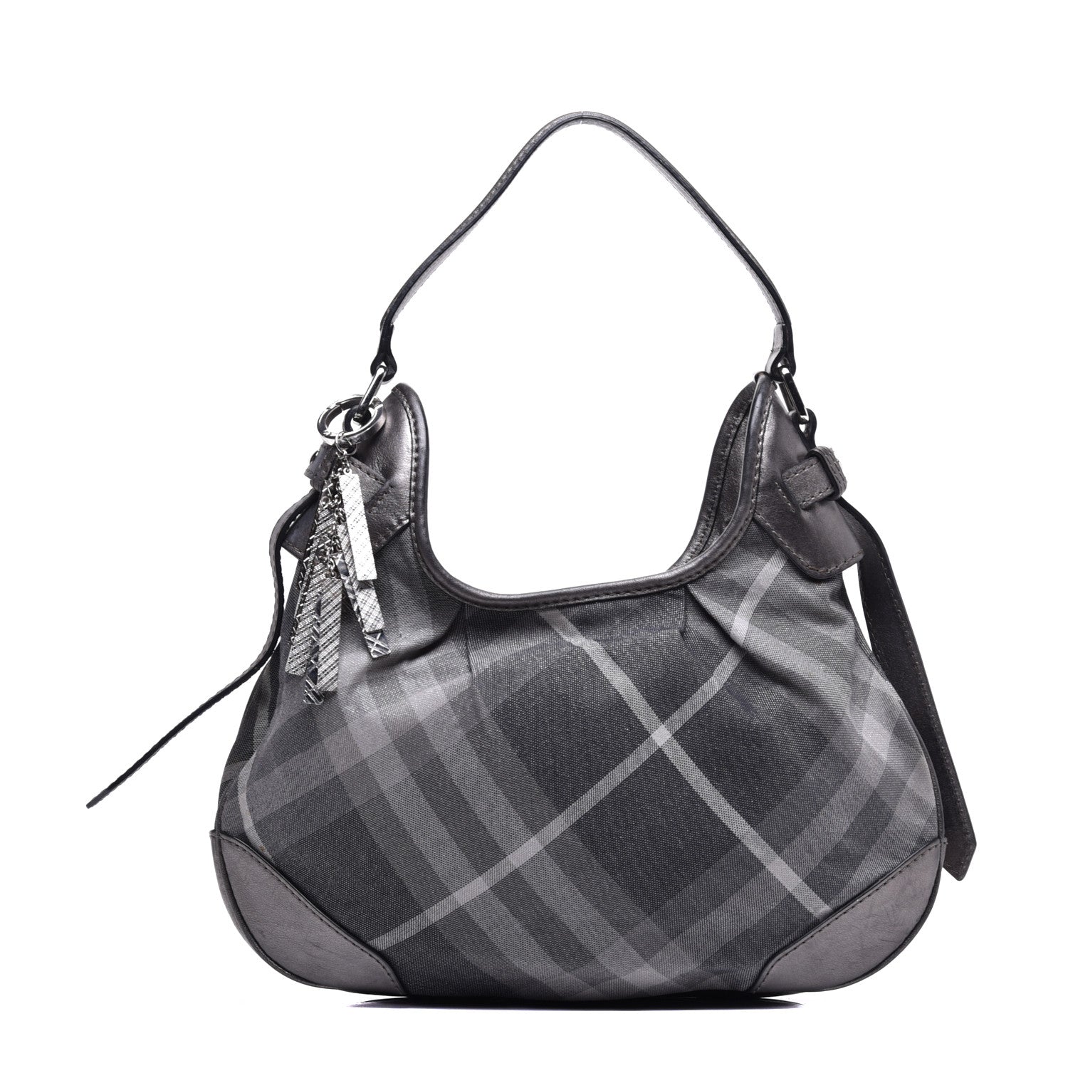 Burberry Shimmer Check Small Brooklyn Hobo Grey 1 of 10