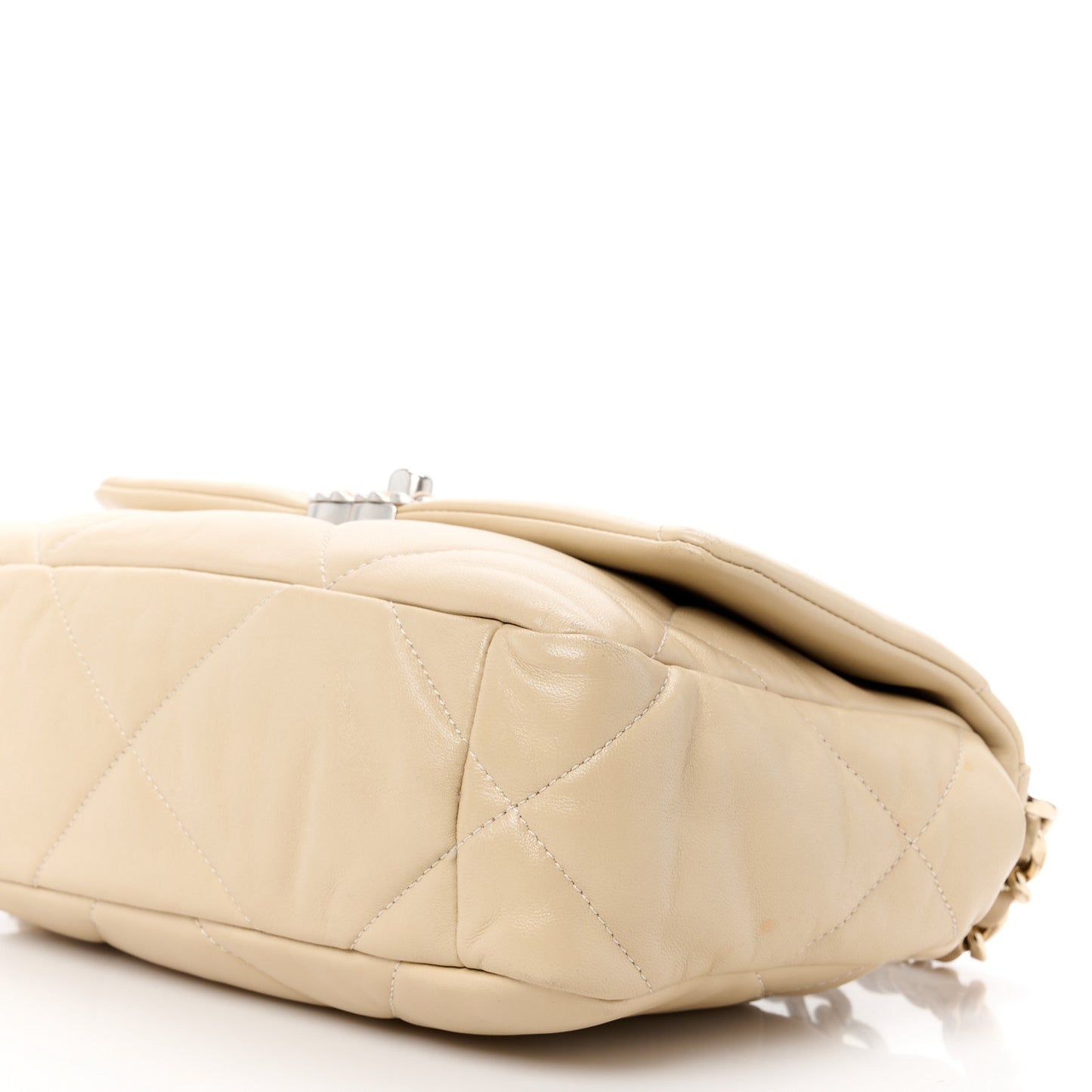 Lambskin Quilted Medium Chanel 19 Flap Light Beige